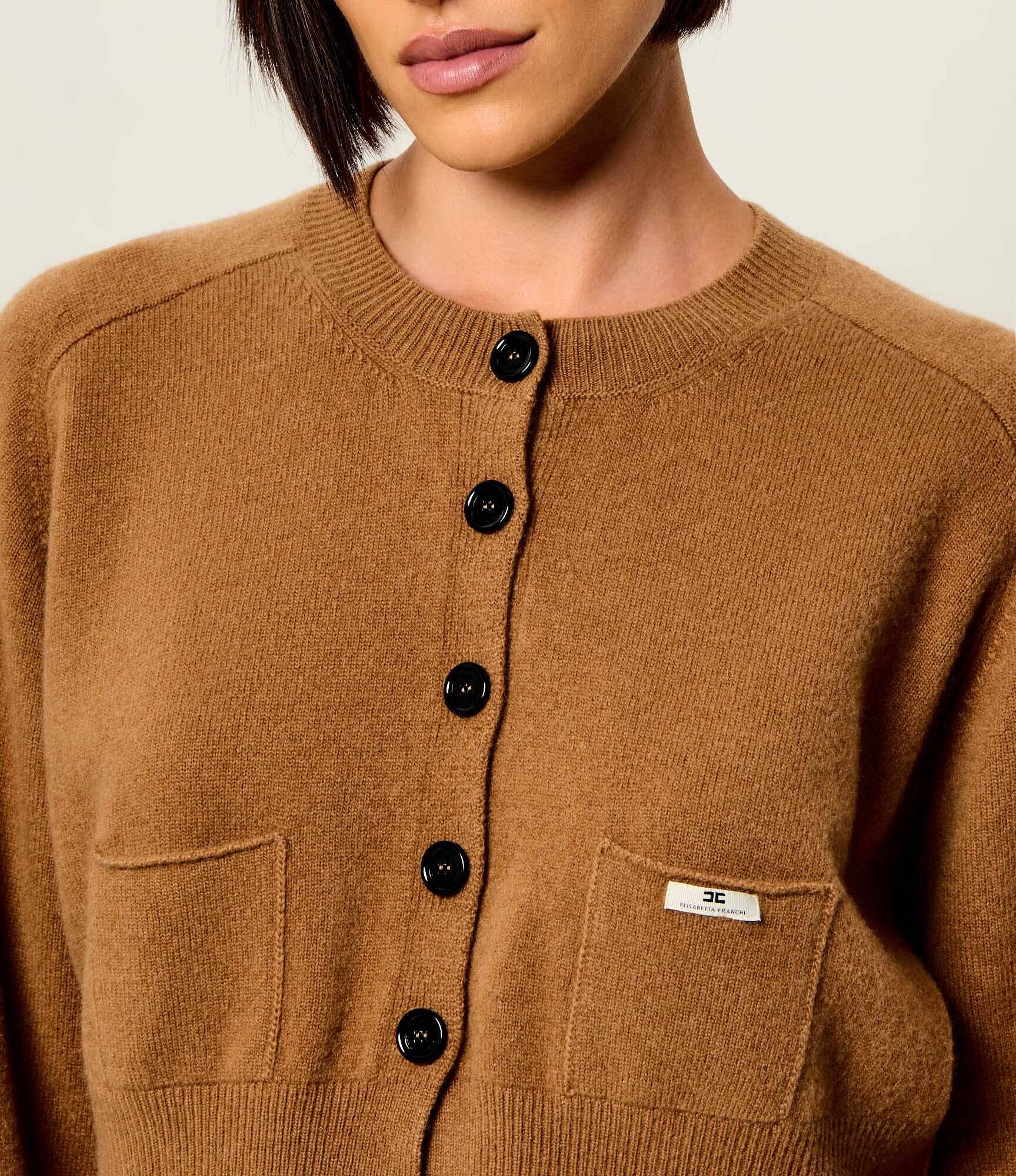 Elisabetta Franchi De lână cardigan | Cropped Fit cu adaos de cașmir