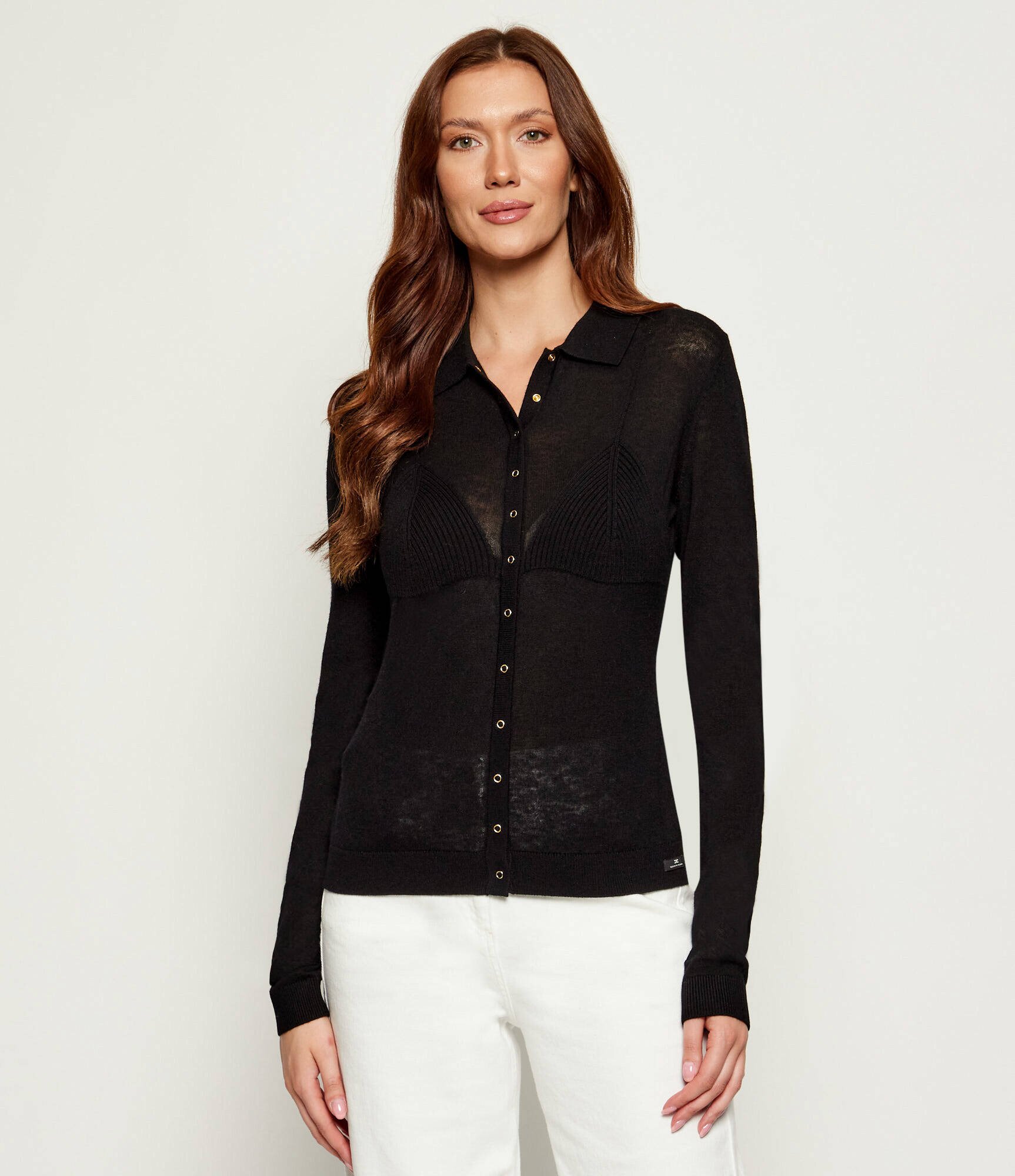 Elisabetta Franchi De lână cardigan | Slim Fit