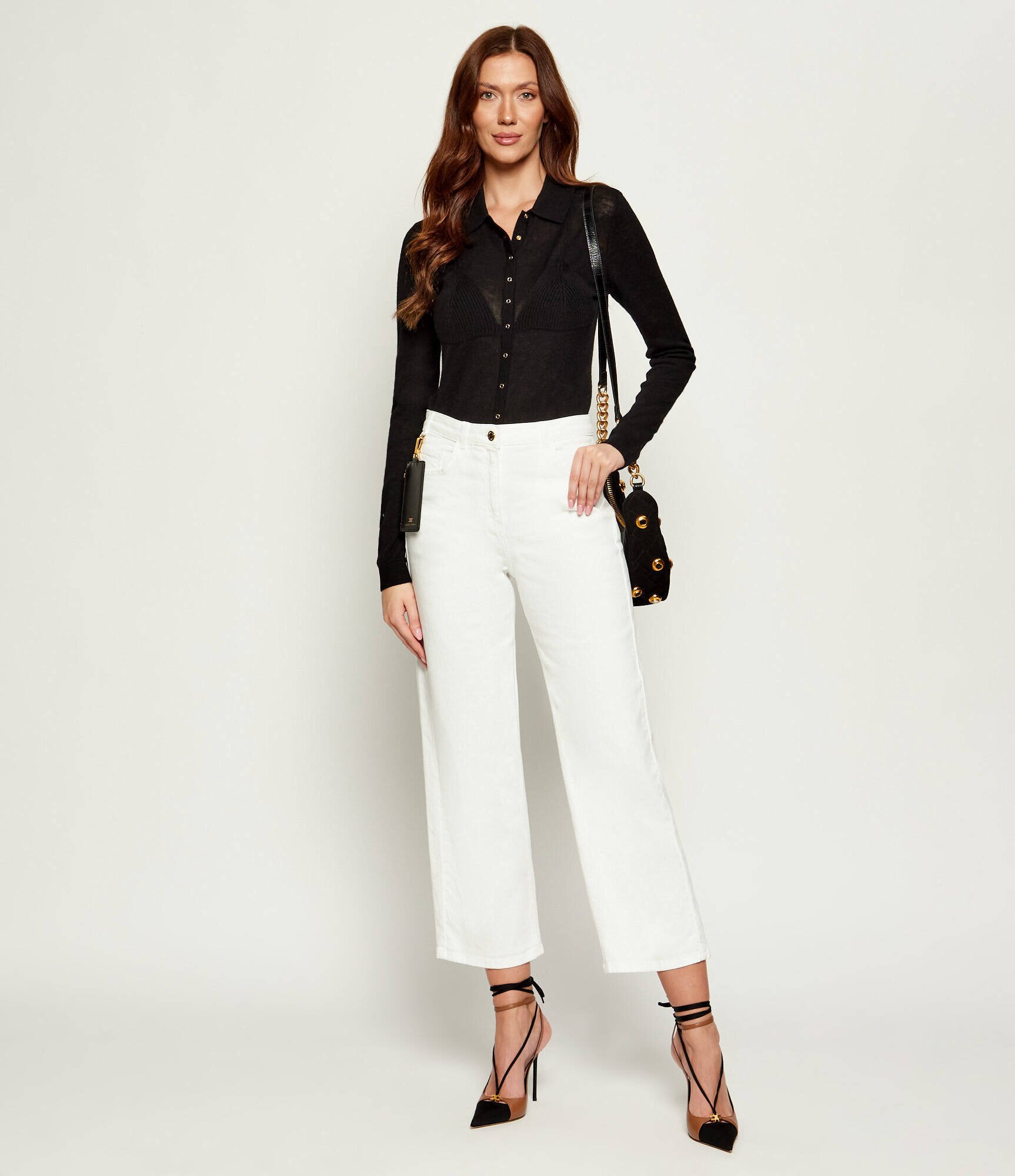 Elisabetta Franchi De lână cardigan | Slim Fit