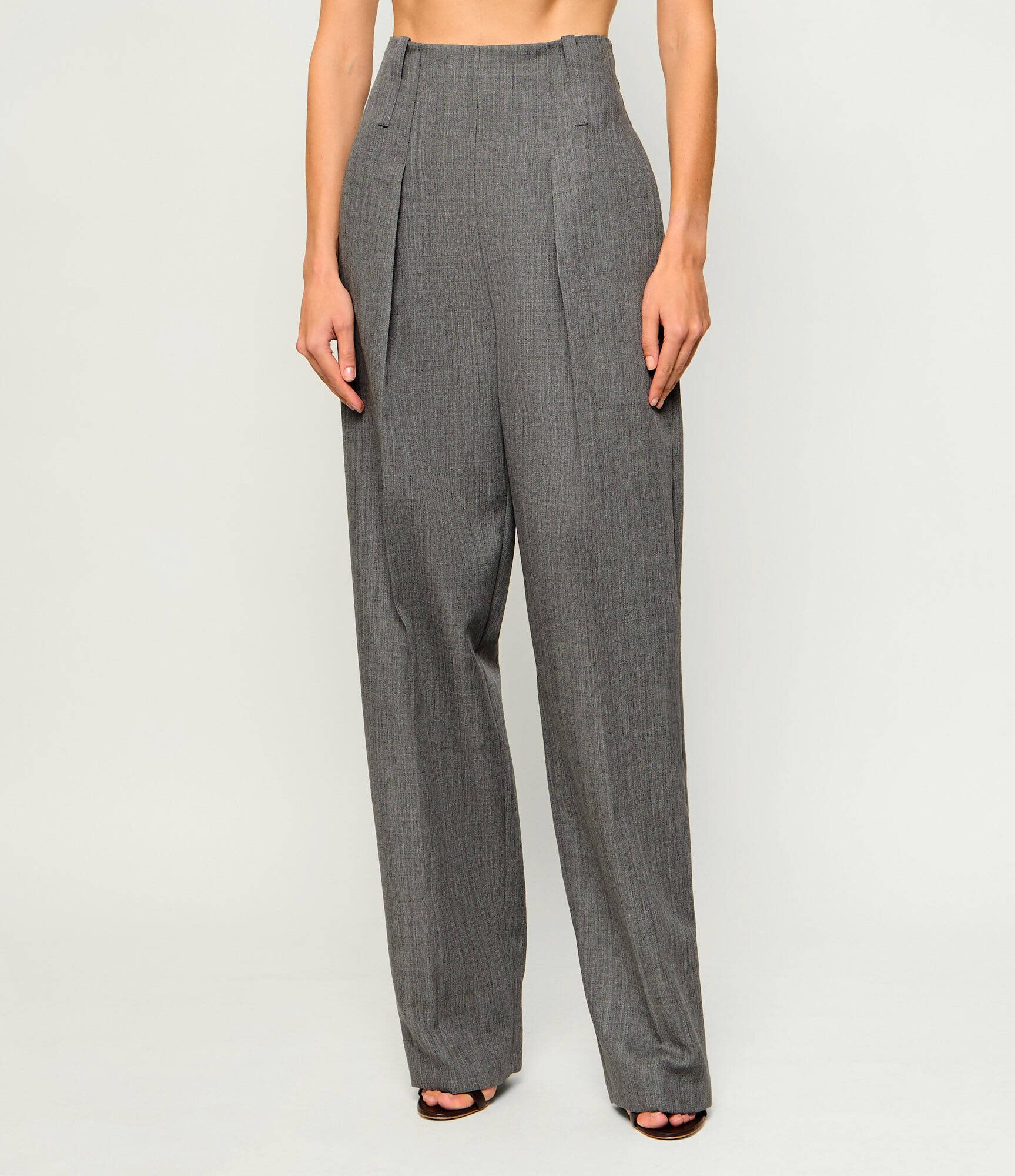 Elisabetta Franchi De lână pantaloni cu cordon | Oversize fit