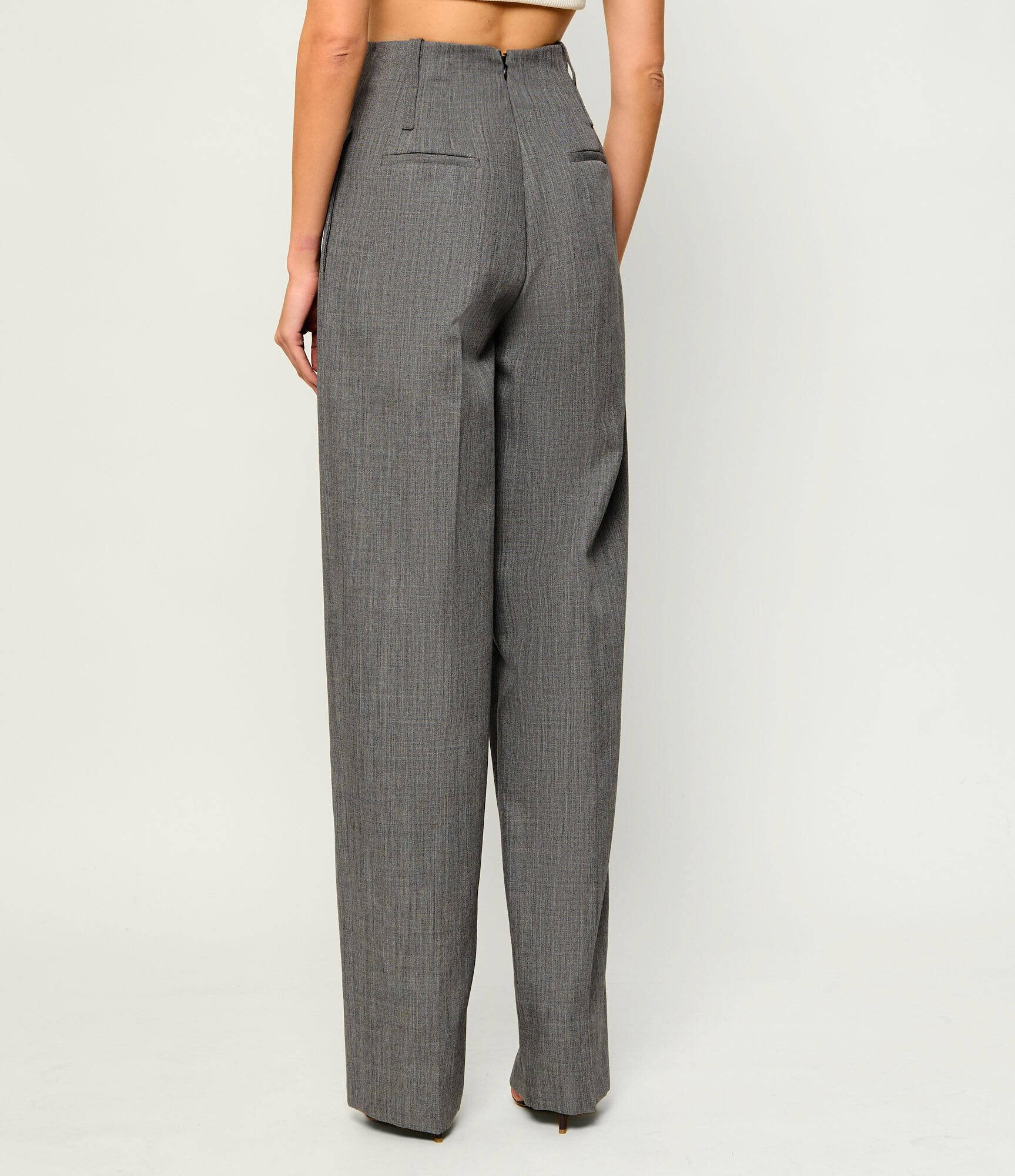 Elisabetta Franchi De lână pantaloni cu cordon | Oversize fit