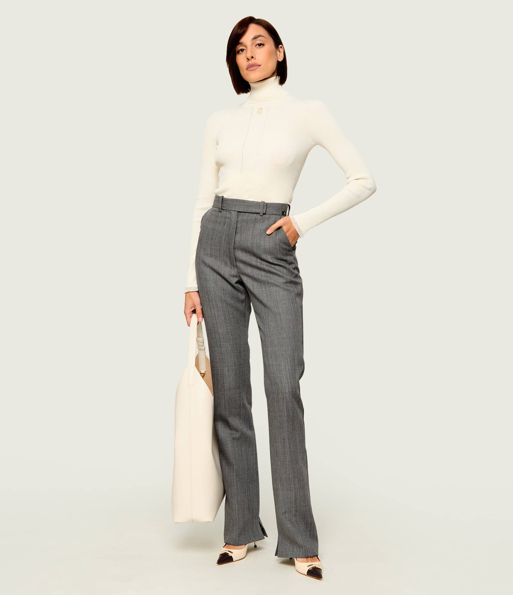 Elisabetta Franchi De lână pantaloni | Straight fit