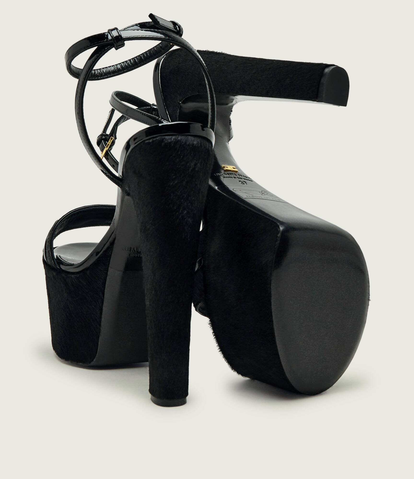 Elisabetta Franchi De piele sandale cu toc gros