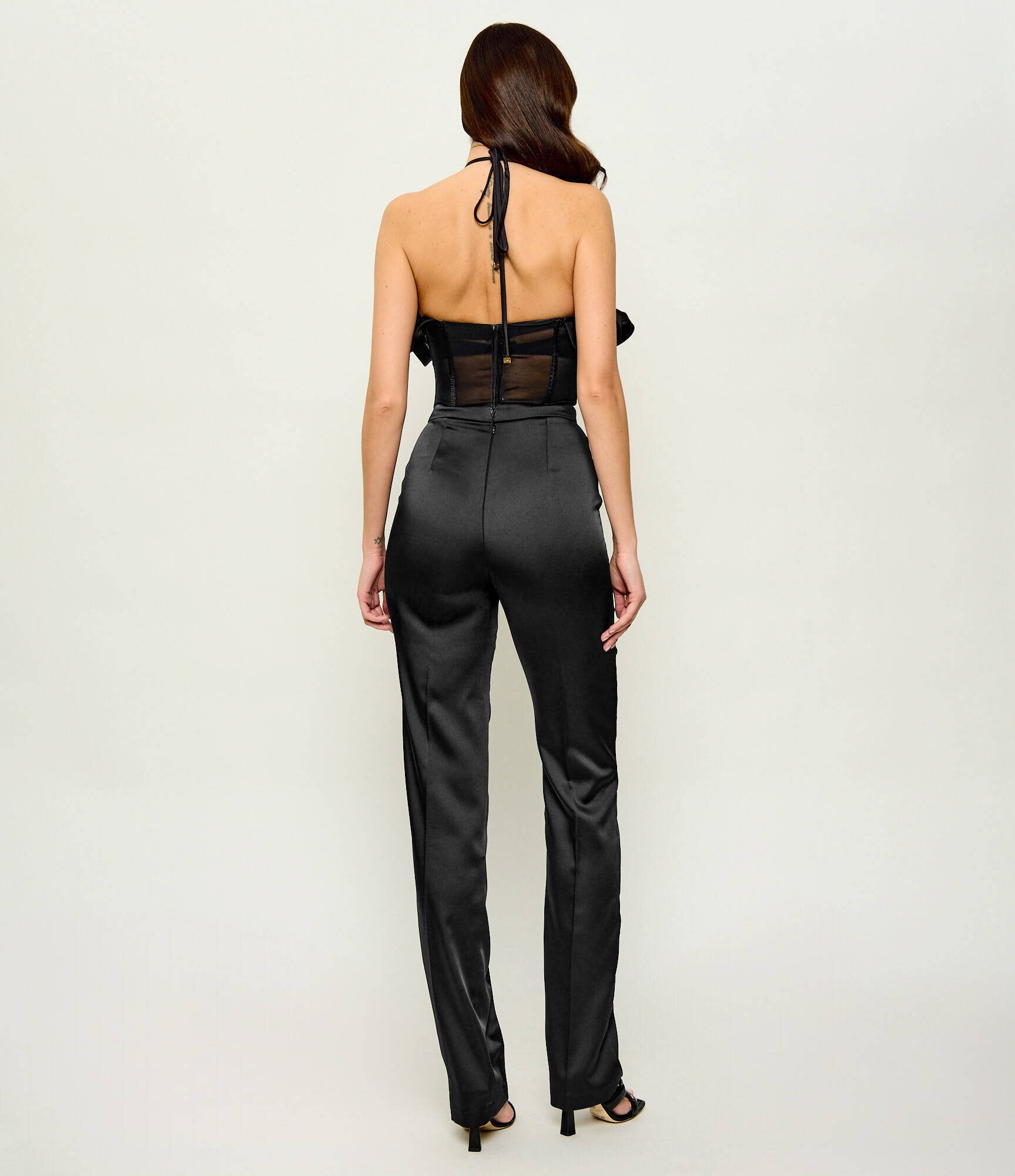 Elisabetta Franchi De satin salopetă | Slim Fit