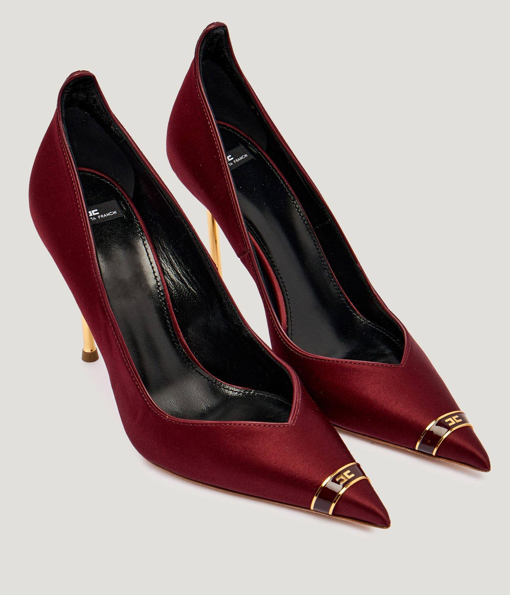Elisabetta Franchi De satin tocuri cu adaos de piele
