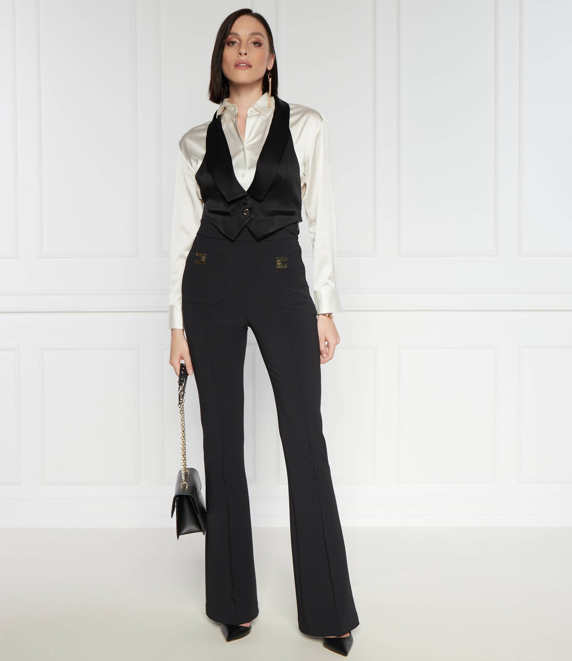 Elisabetta Franchi De satin vestă | Regular Fit