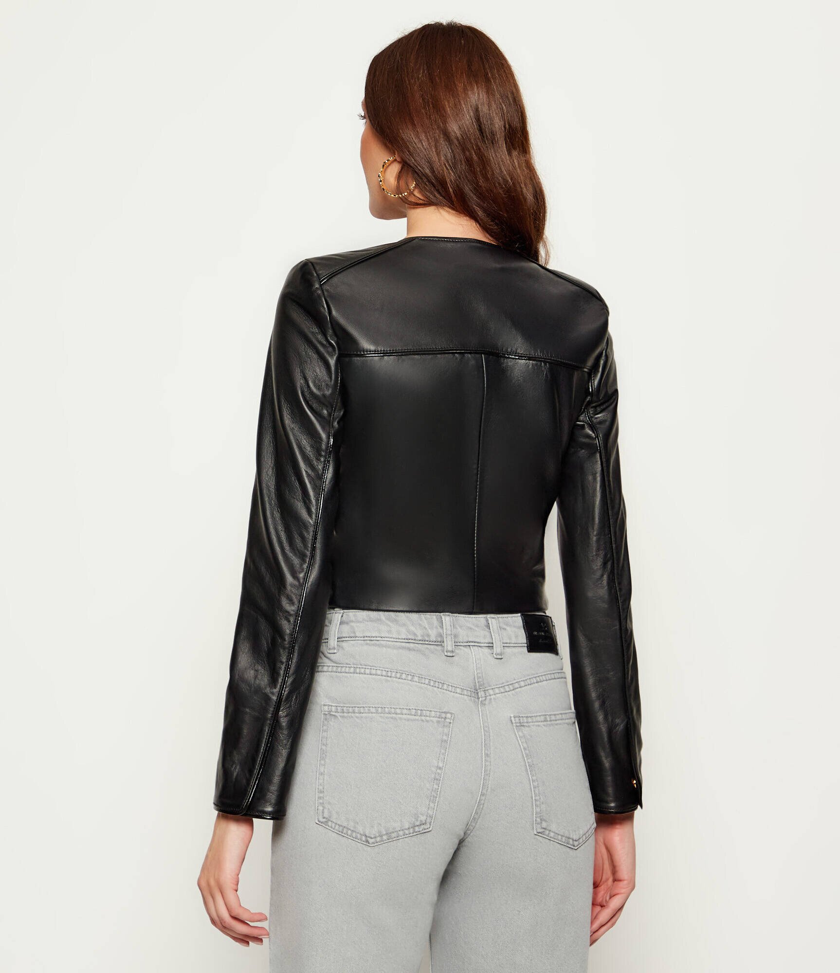 Elisabetta Franchi Geacă de piele | Cropped Fit