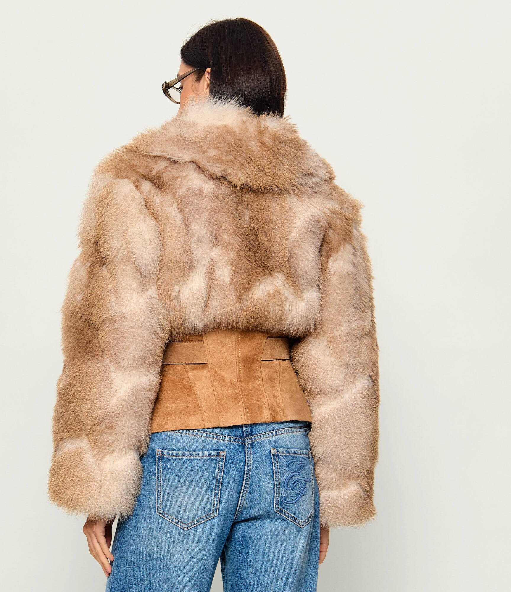Elisabetta Franchi Geacă | Slim Fit | piele întoarsă