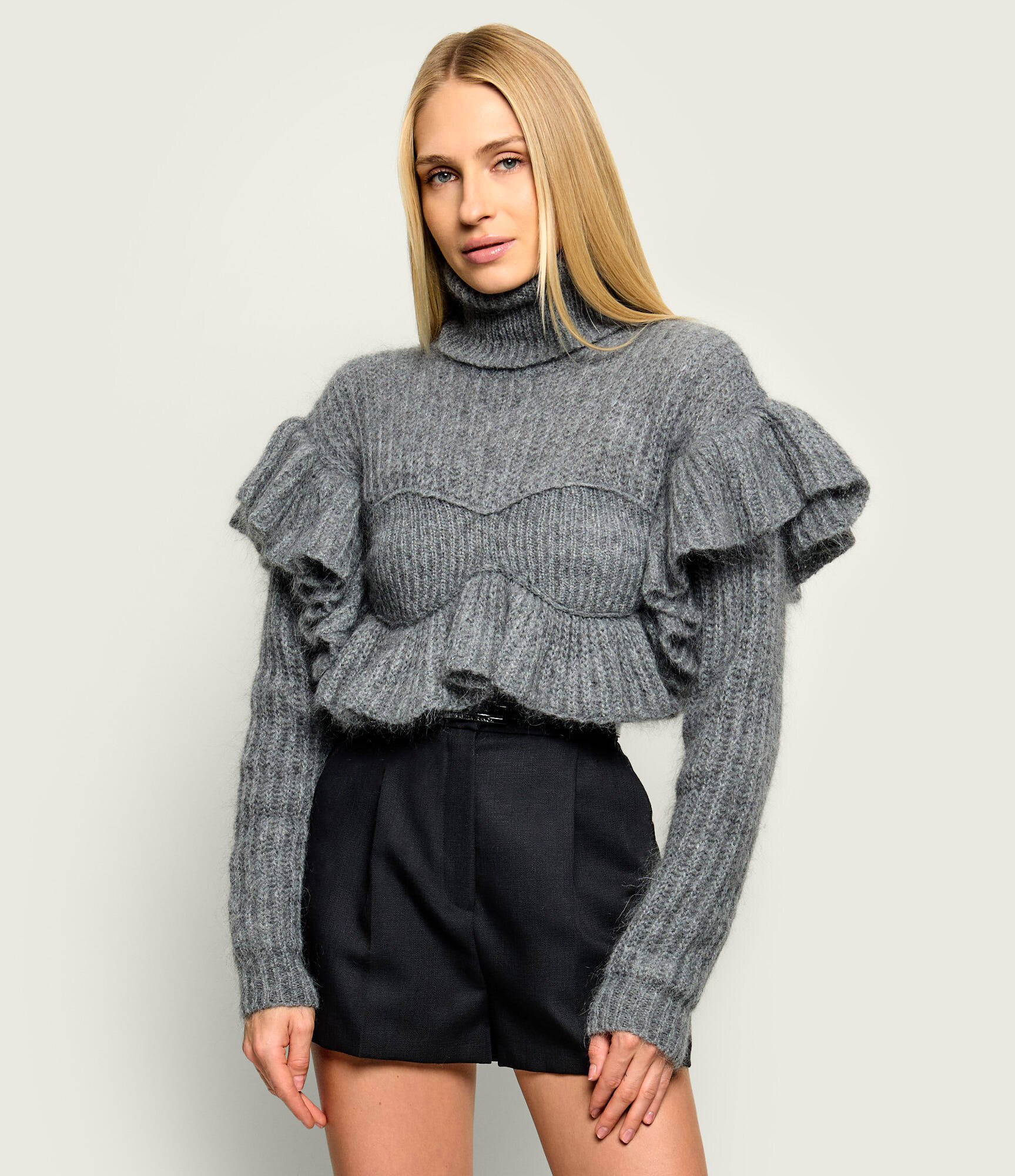 Elisabetta Franchi Maletă | Cropped Fit cu adaos de lână