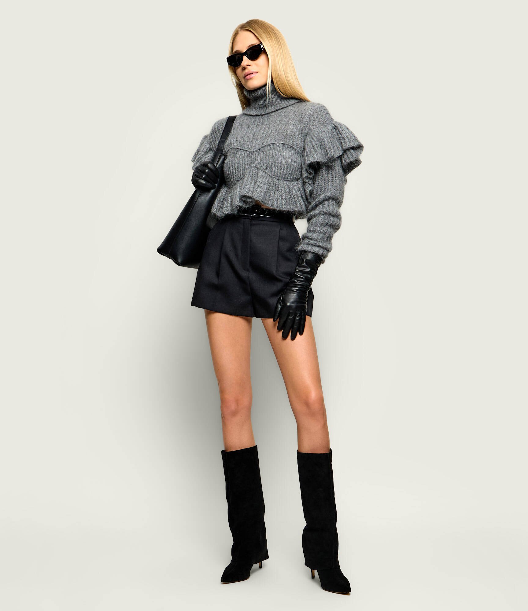 Elisabetta Franchi Maletă | Cropped Fit cu adaos de lână