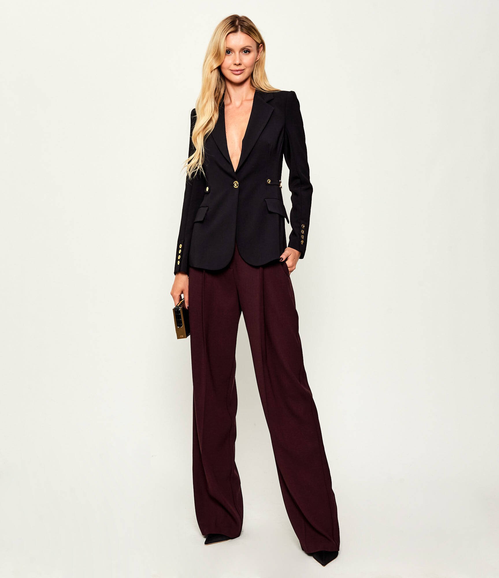 Elisabetta Franchi Pantaloni | Relaxed fit cu adaos de lână