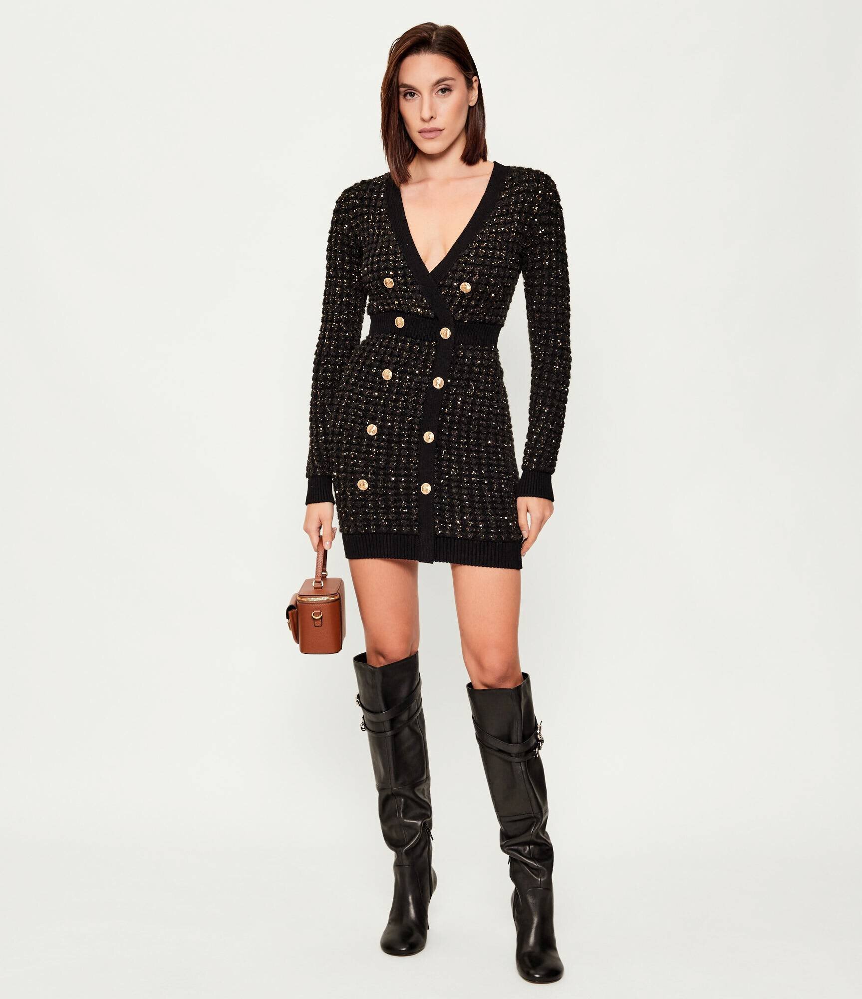 Elisabetta Franchi Rochie cu adaos de lână