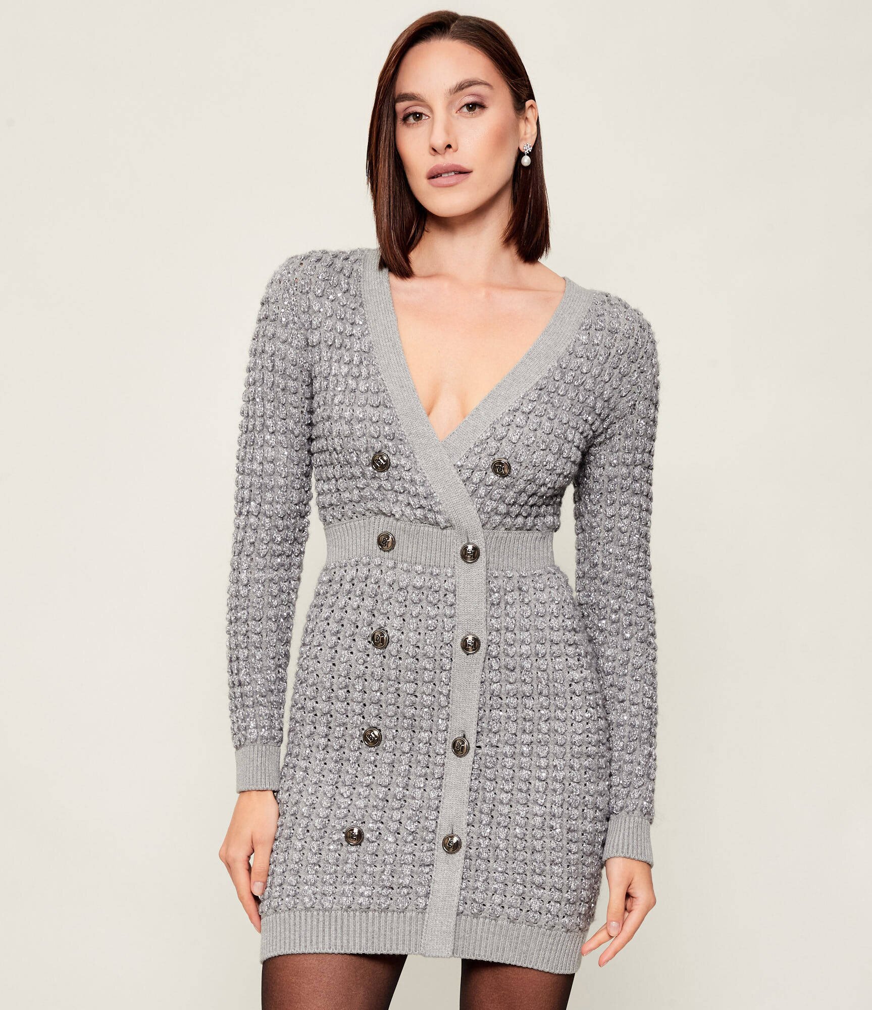 Elisabetta Franchi Rochie cu adaos de lână