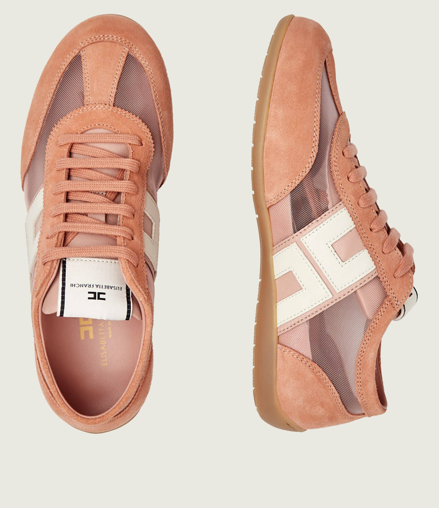Elisabetta Franchi Sneakers cu adaos de piele | piele întoarsă