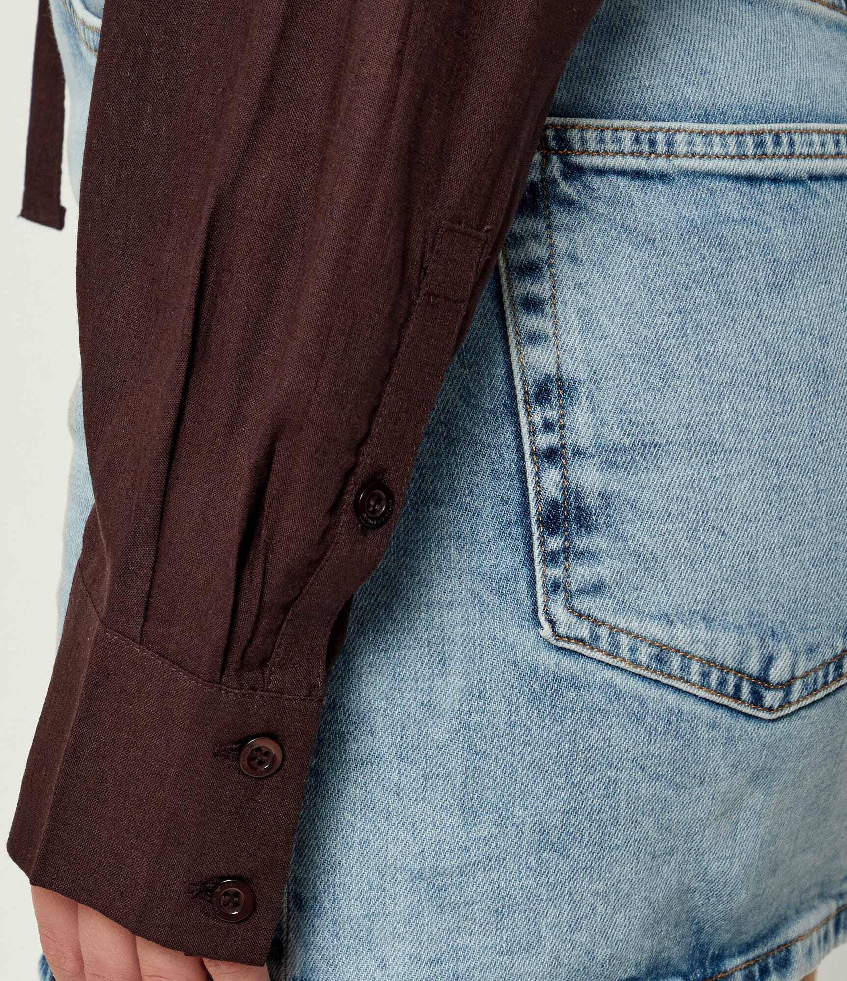Emporio Armani Cămașă | Cropped Fit | cu adaos de in