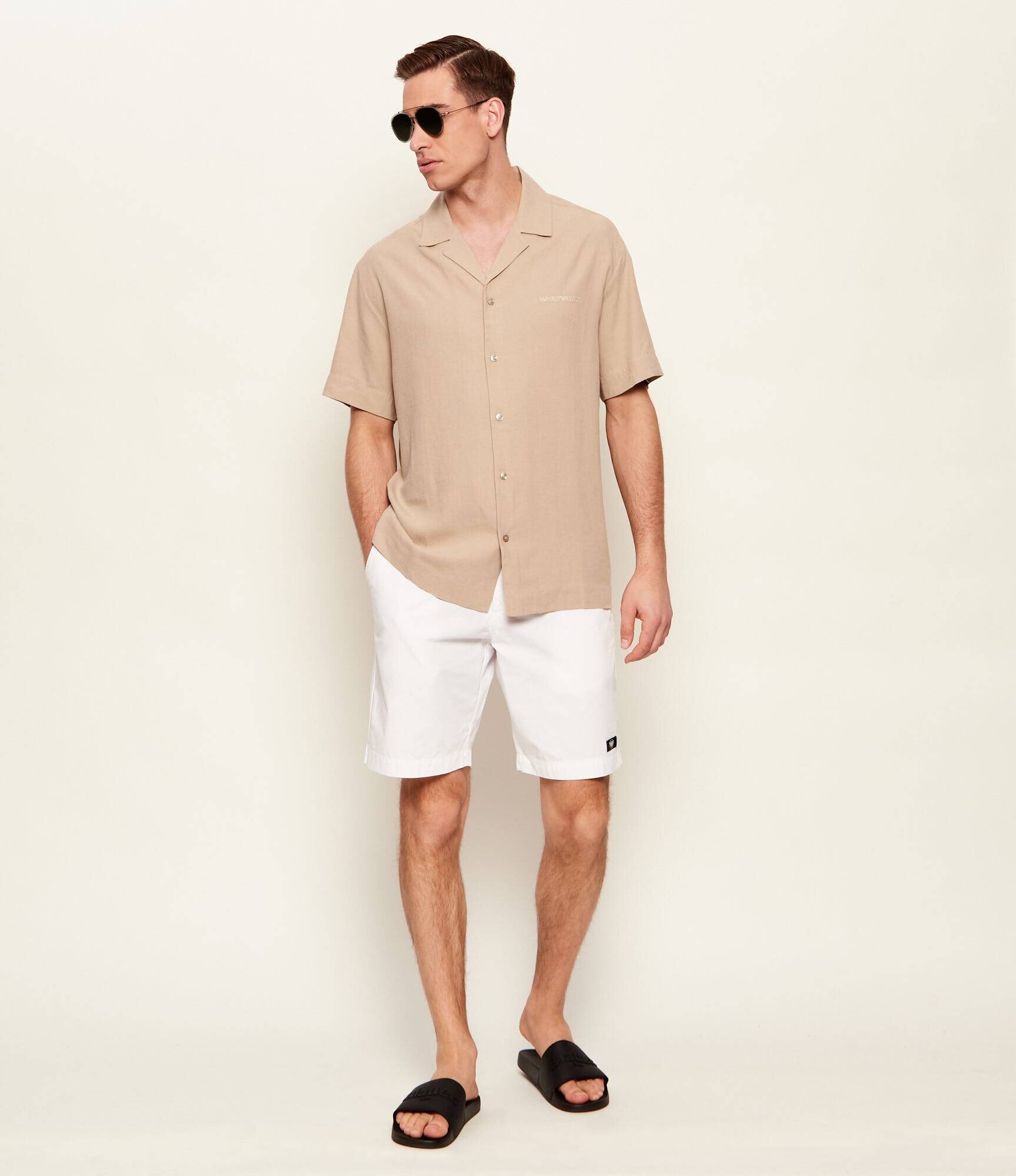 Emporio Armani Cămașă | Relaxed fit | cu adaos de in