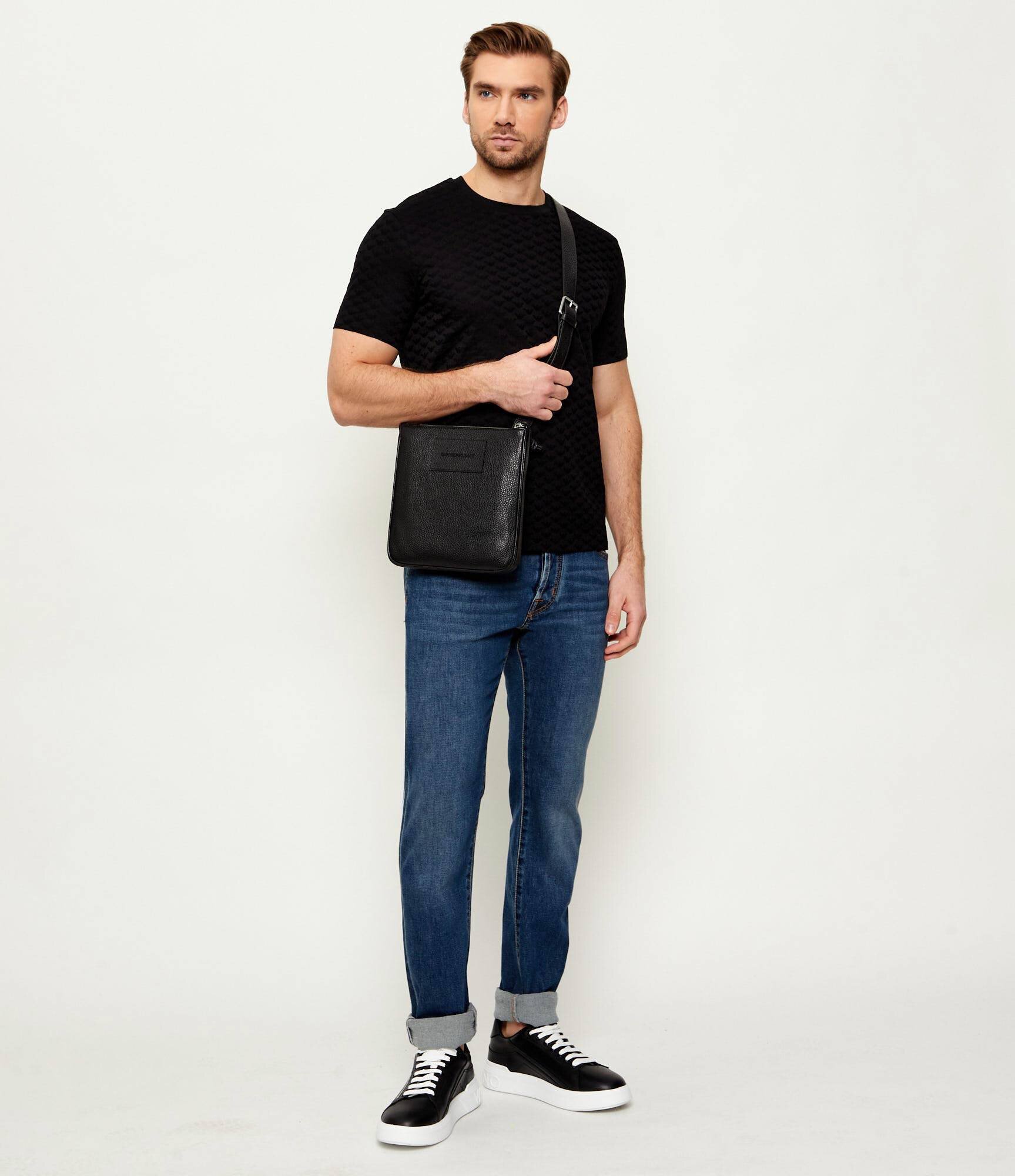 Emporio Armani De piele geantă reporter