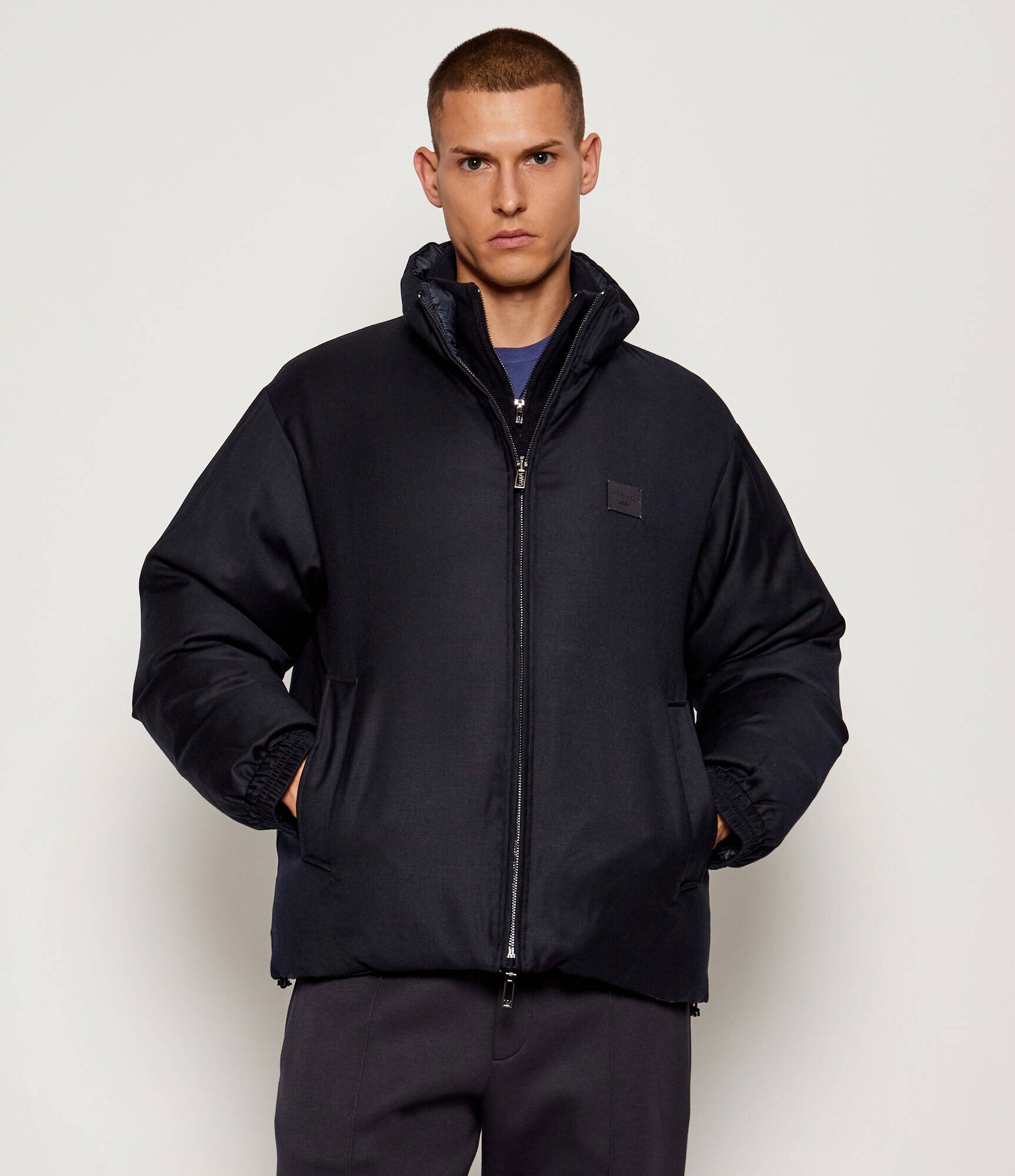 Emporio Armani De puf cu două fețe geacă | regular fit cu adaos de lână