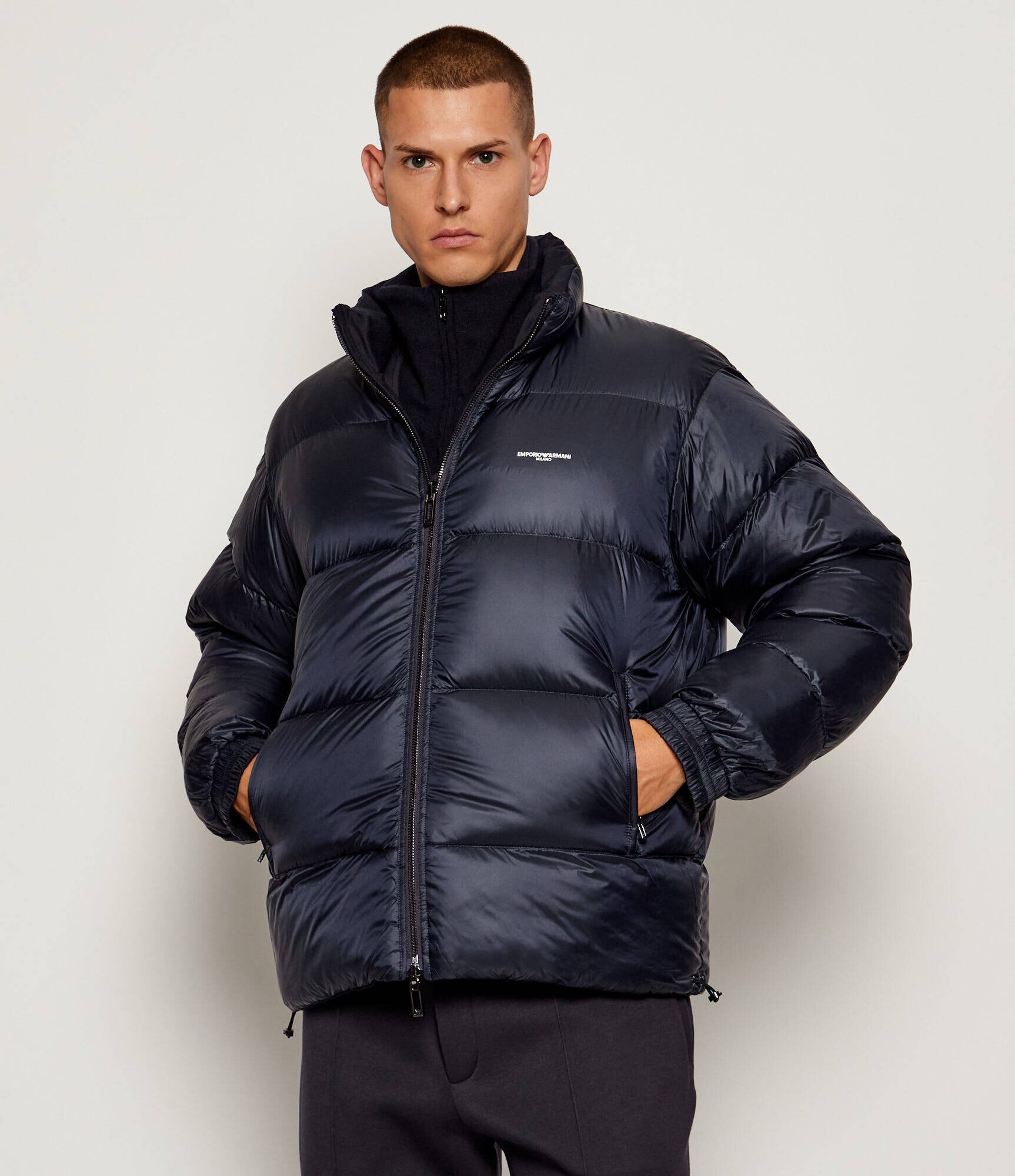 Emporio Armani De puf cu două fețe geacă | regular fit cu adaos de lână