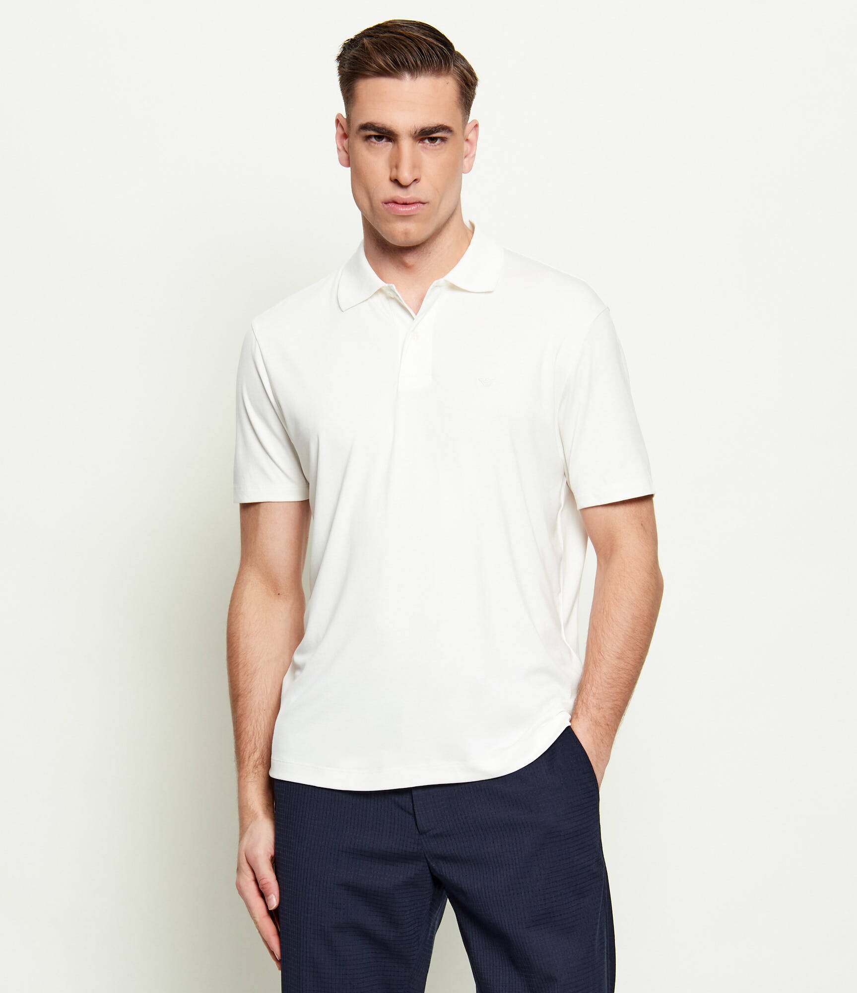 Emporio Armani Polo | Slim Fit cu adaos de mătase