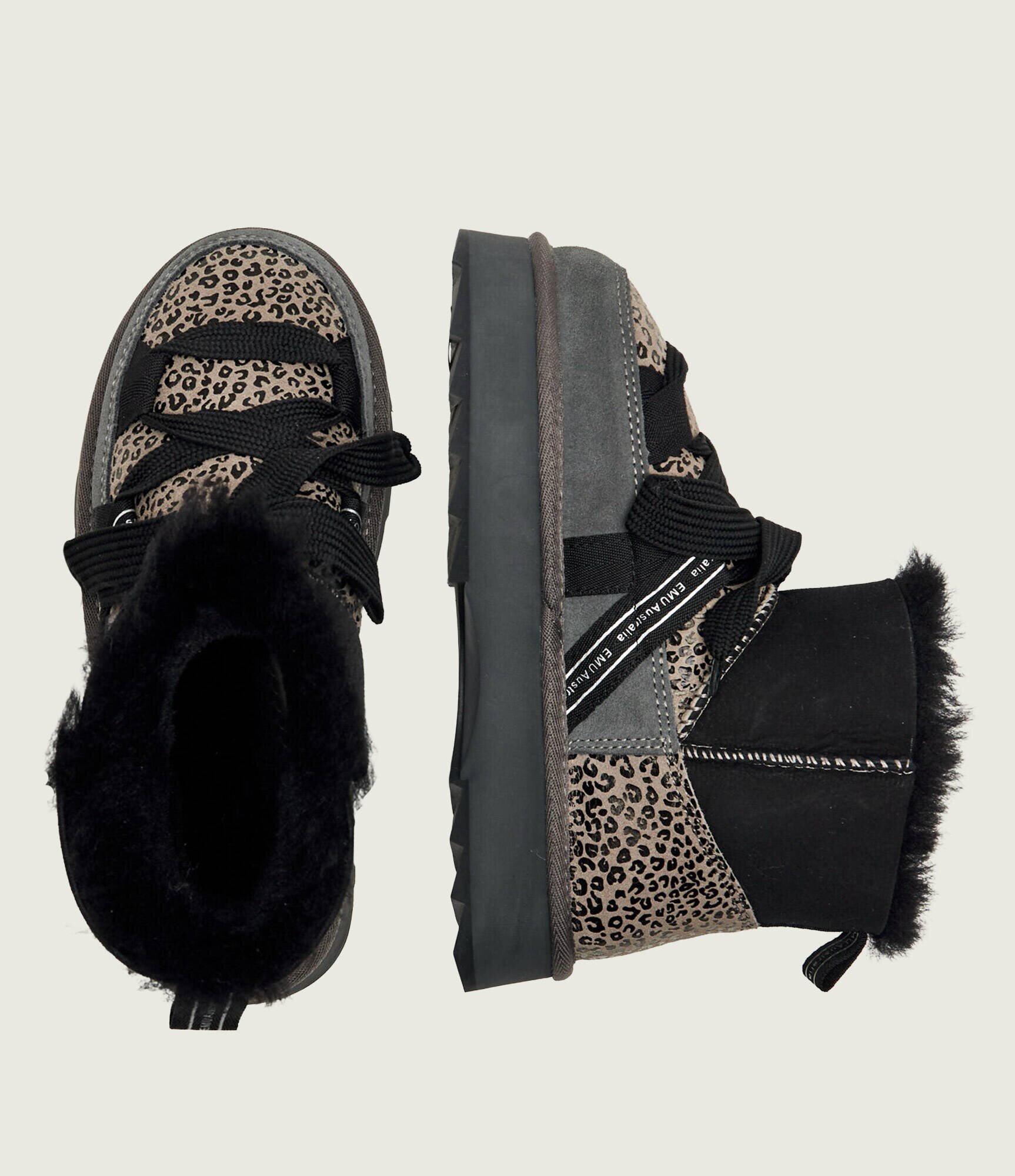 Emu Australia Bocanci Blurred Micro Patchwork Leo | shearling | zamsz