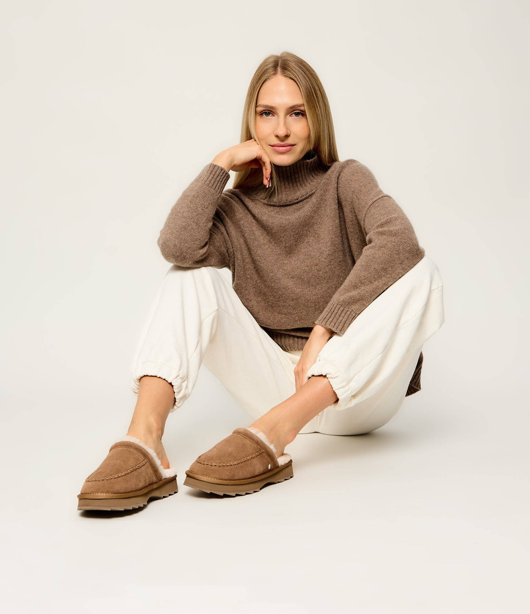 Emu Australia Căptușite papuci de casă Sharky Slide | piele întoarsă | shearling