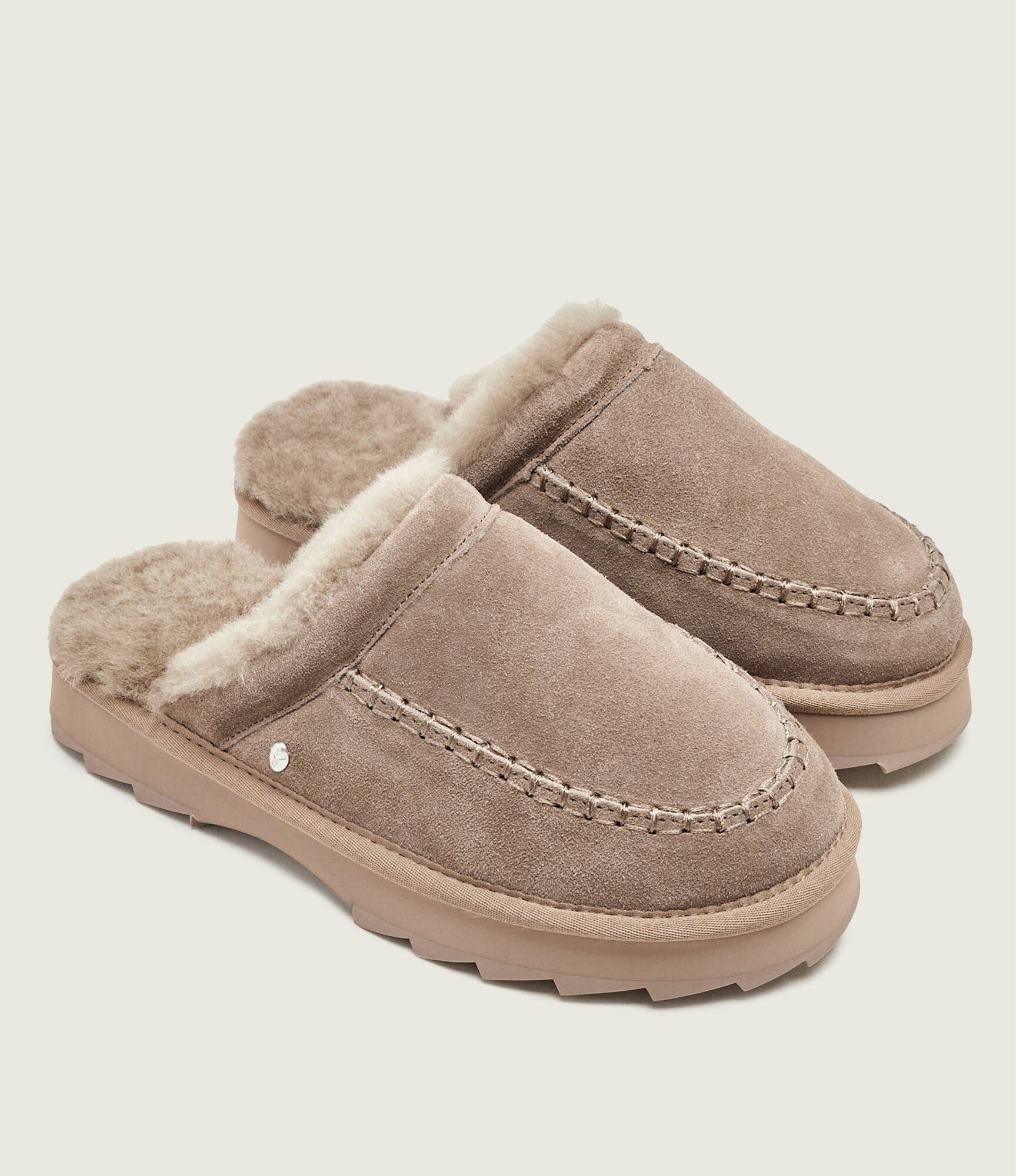 Emu Australia Căptușite papuci de casă Sharky Slide | piele întoarsă | shearling