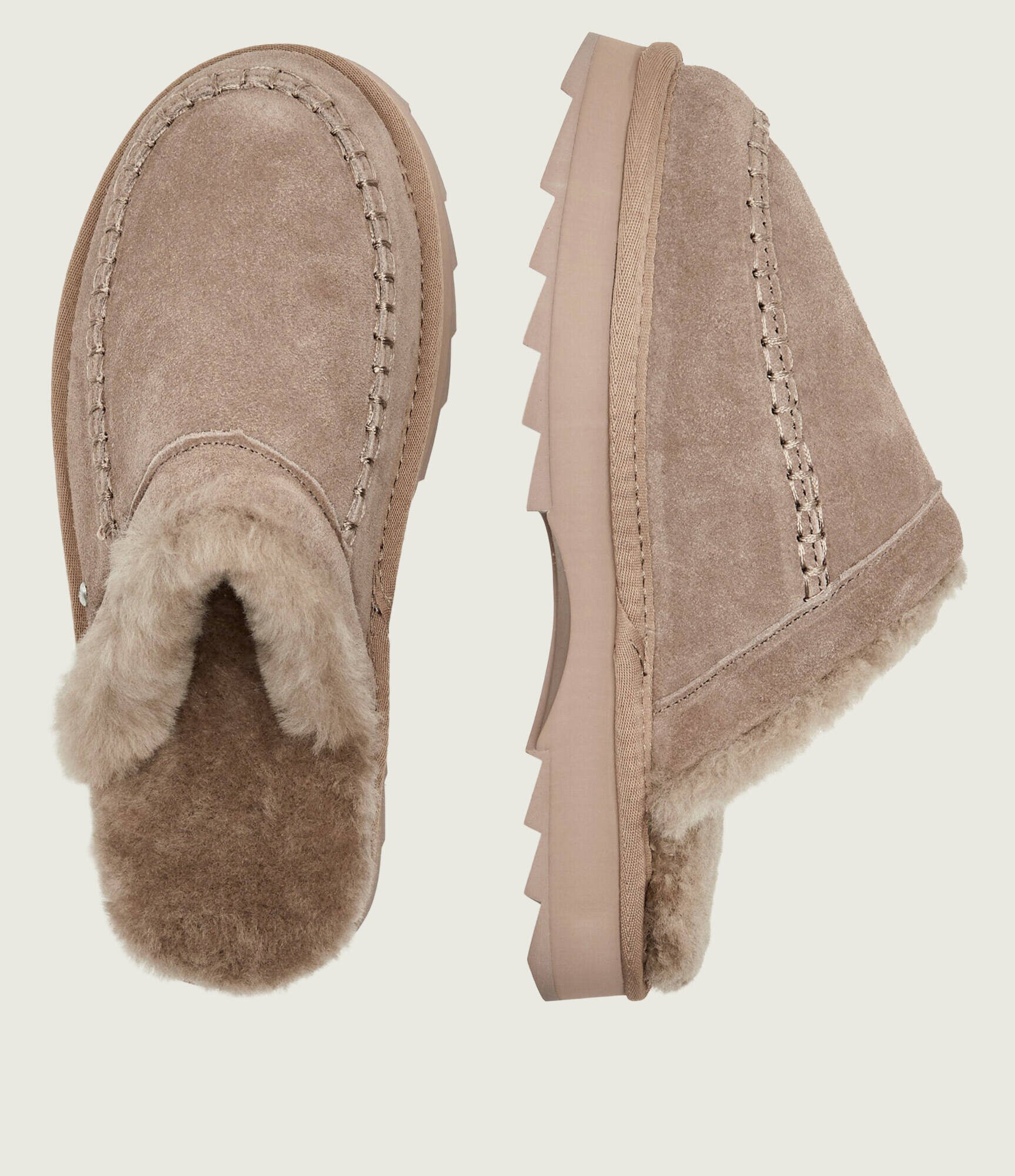 Emu Australia Căptușite papuci de casă Sharky Slide | piele întoarsă | shearling
