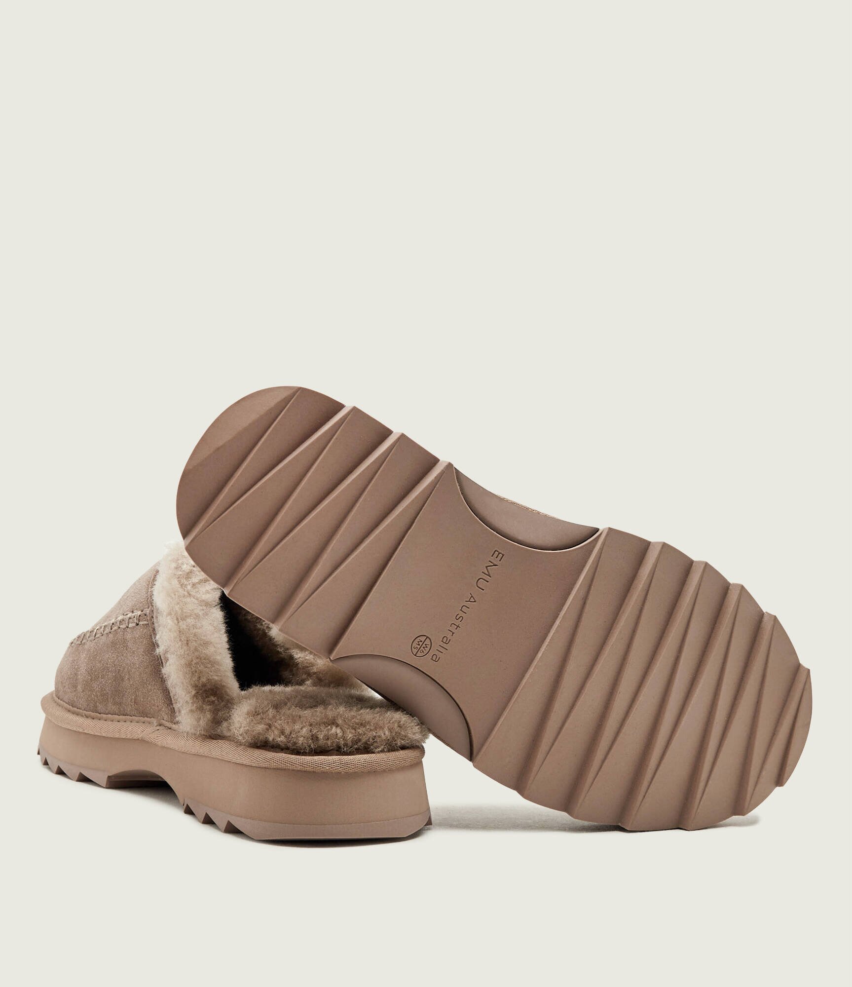 Emu Australia Căptușite papuci de casă Sharky Slide | piele întoarsă | shearling