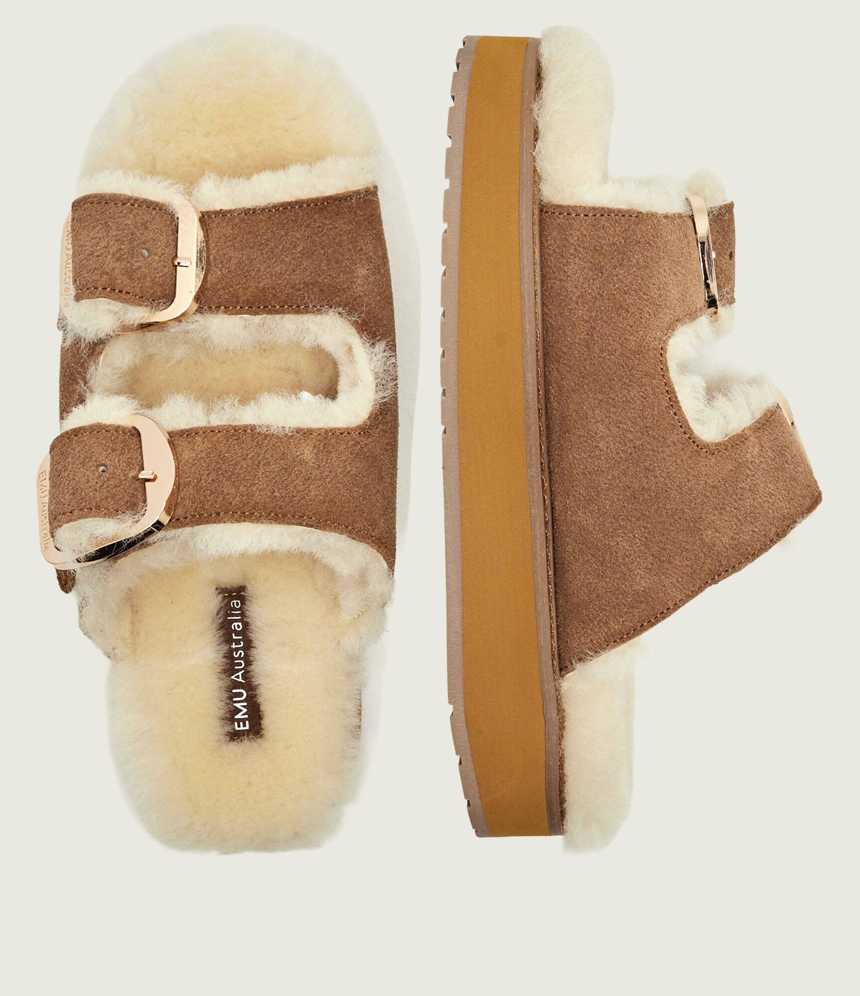 Emu Australia Căptușite șlapi Cabello | piele întoarsă | shearling