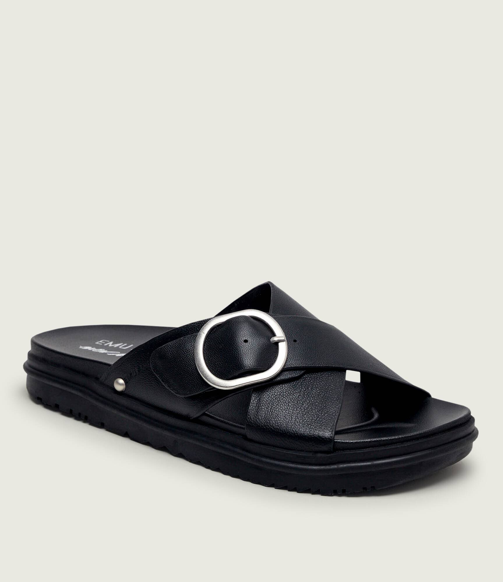 Emu Australia De piele șlapi Ebony