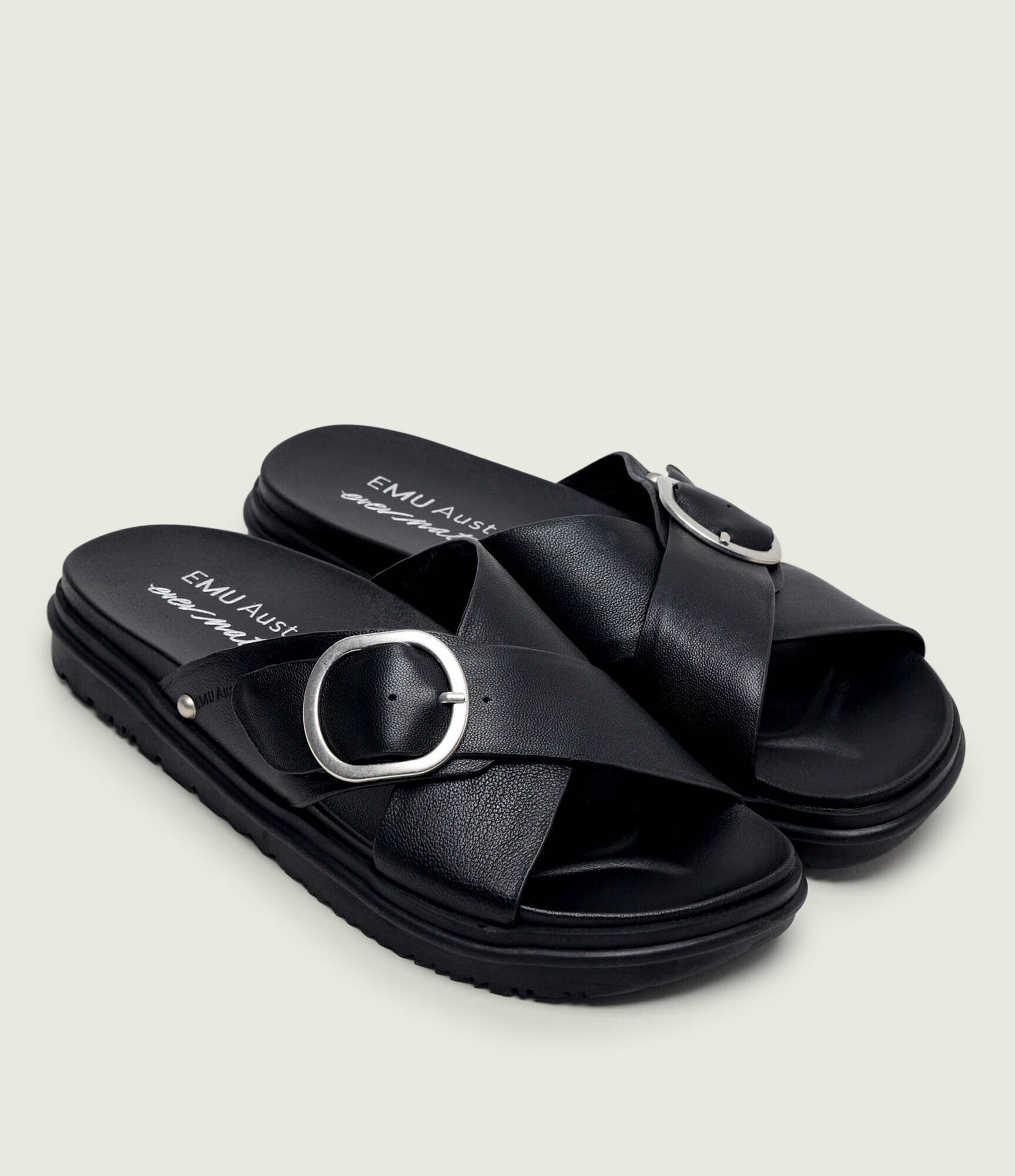 Emu Australia De piele șlapi Ebony