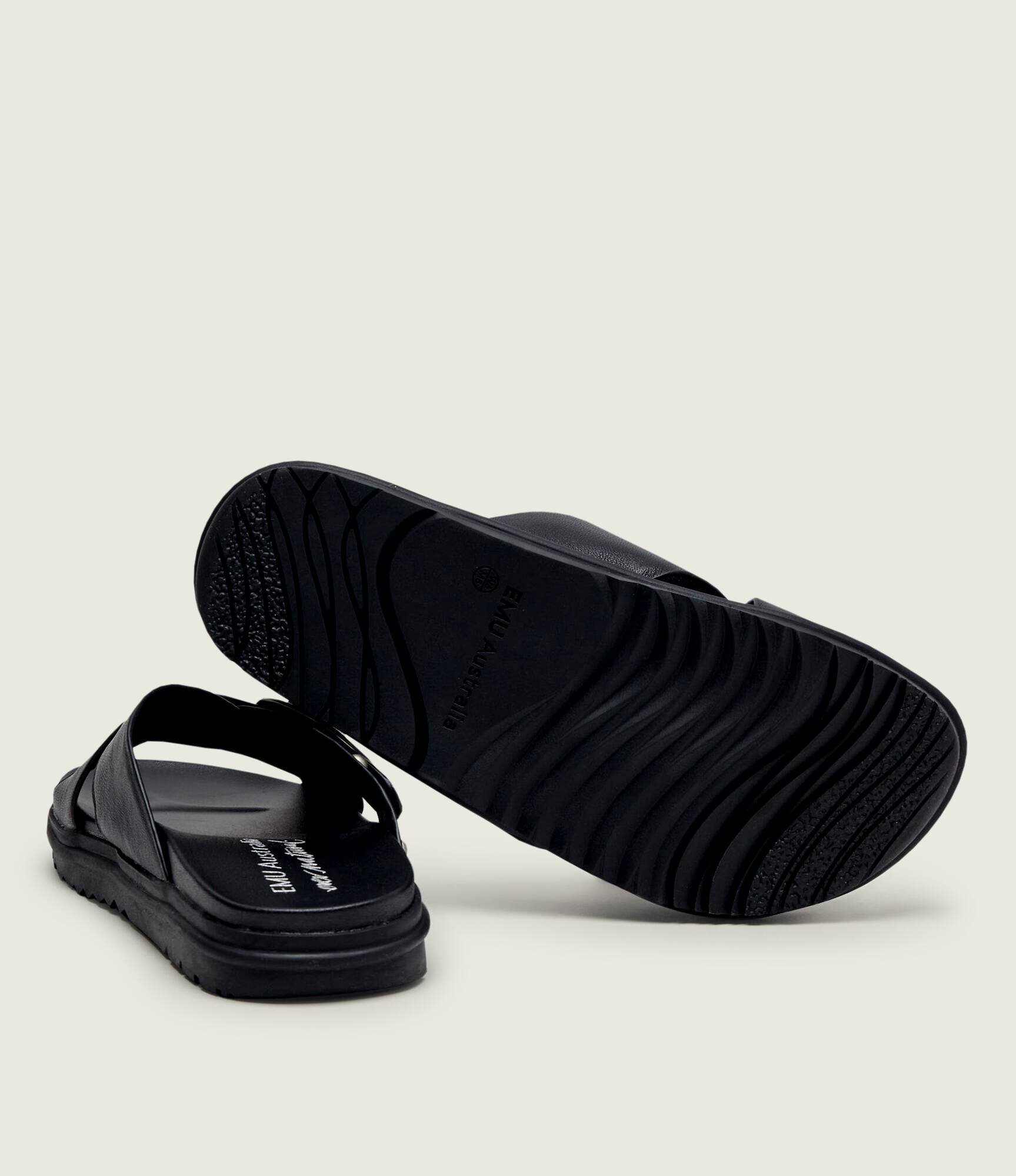 Emu Australia De piele șlapi Ebony