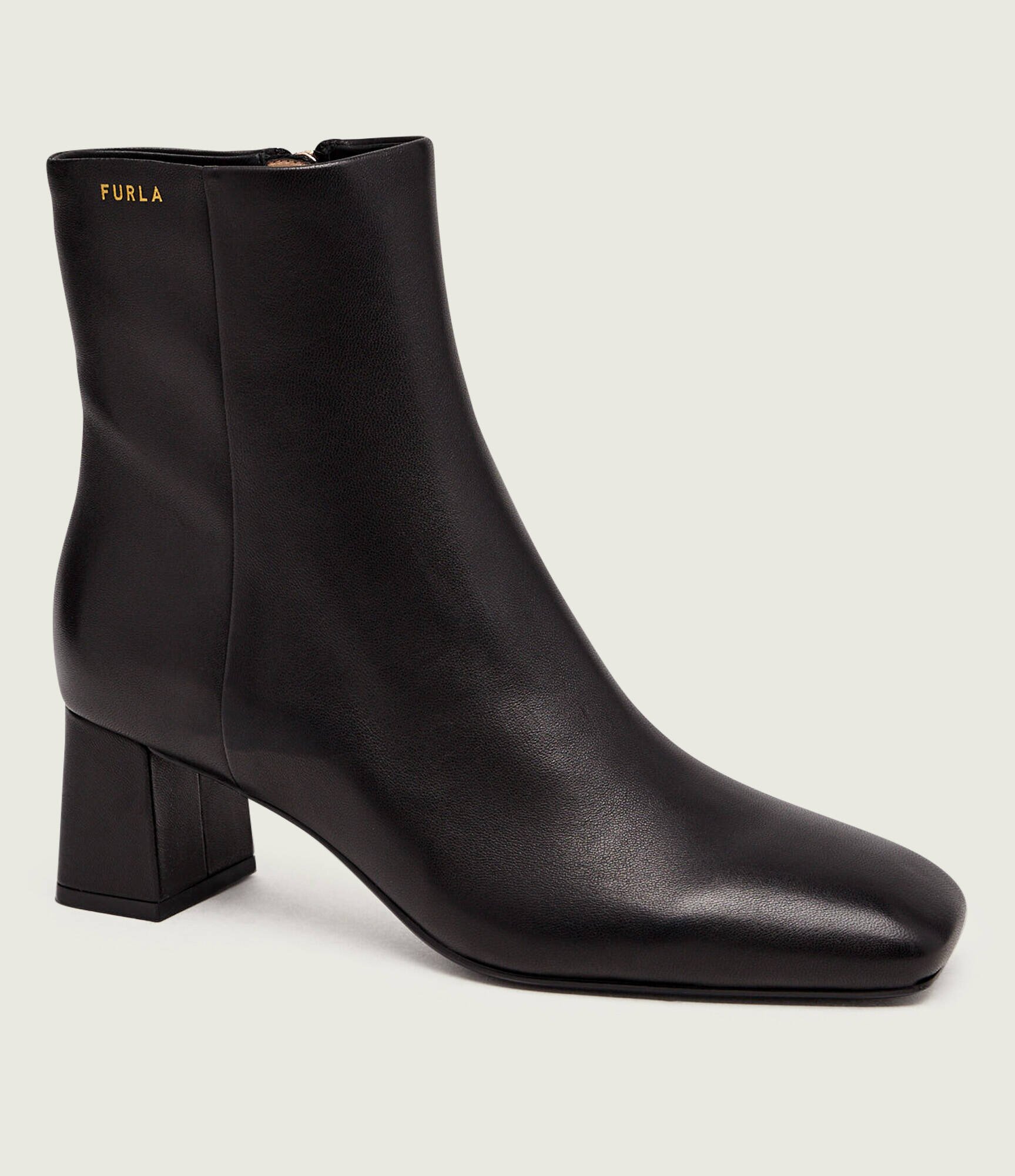 Furla De piele botine cu toc Solid Tronchetto T.