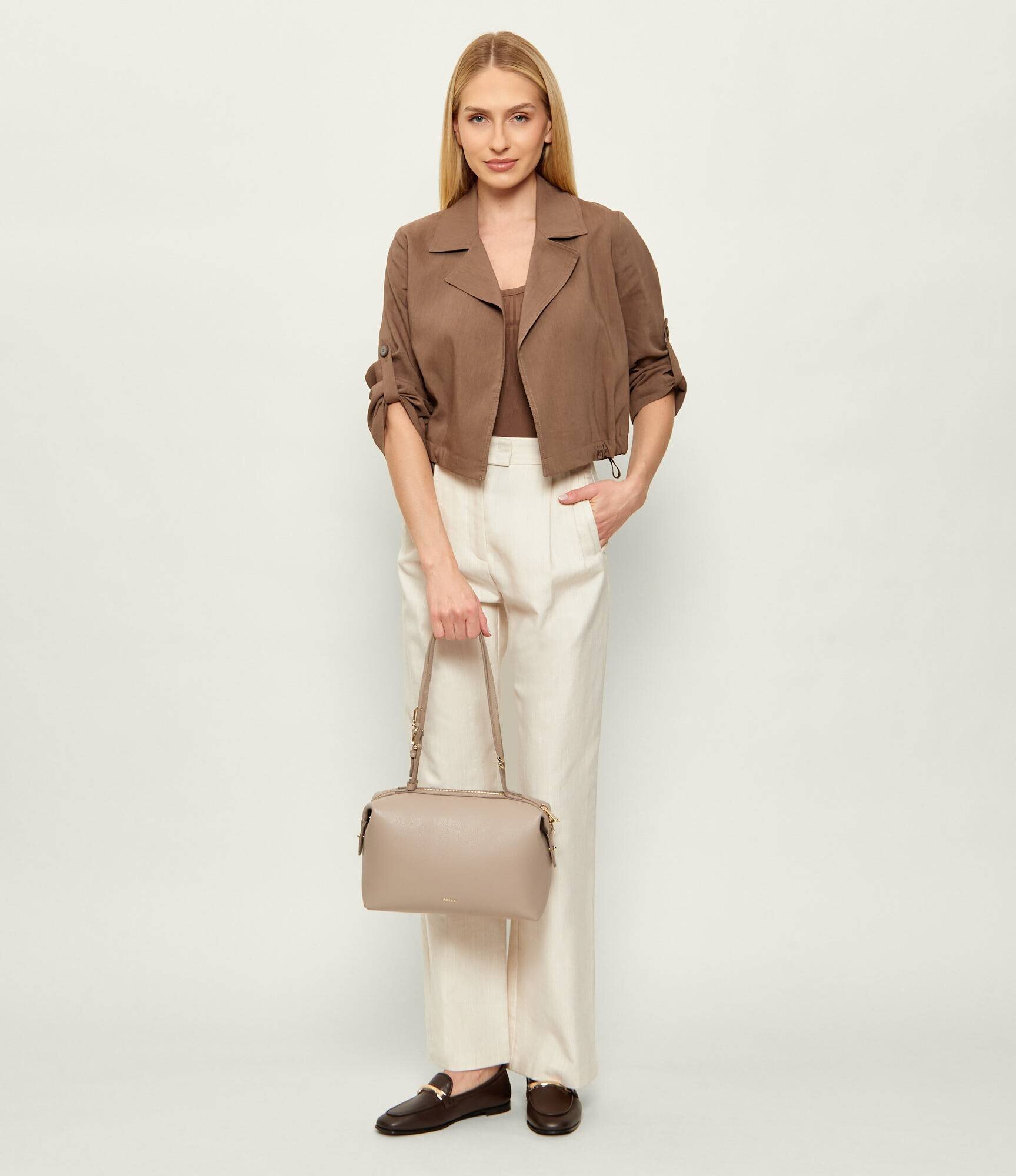 Furla De piele geantă pe umăr DOUBLE