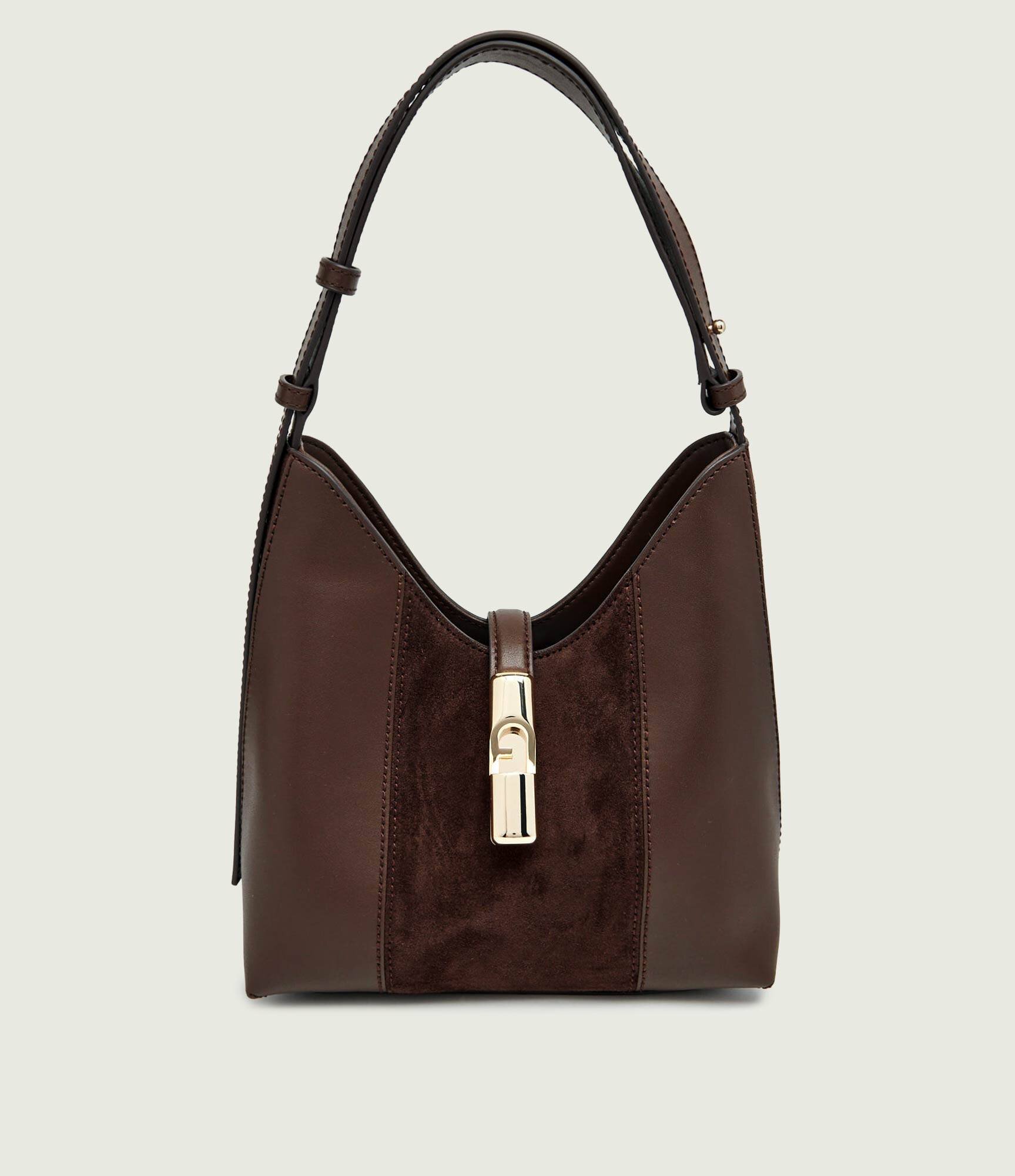 Furla De piele geantă pe umăr Goccia | piele întoarsă