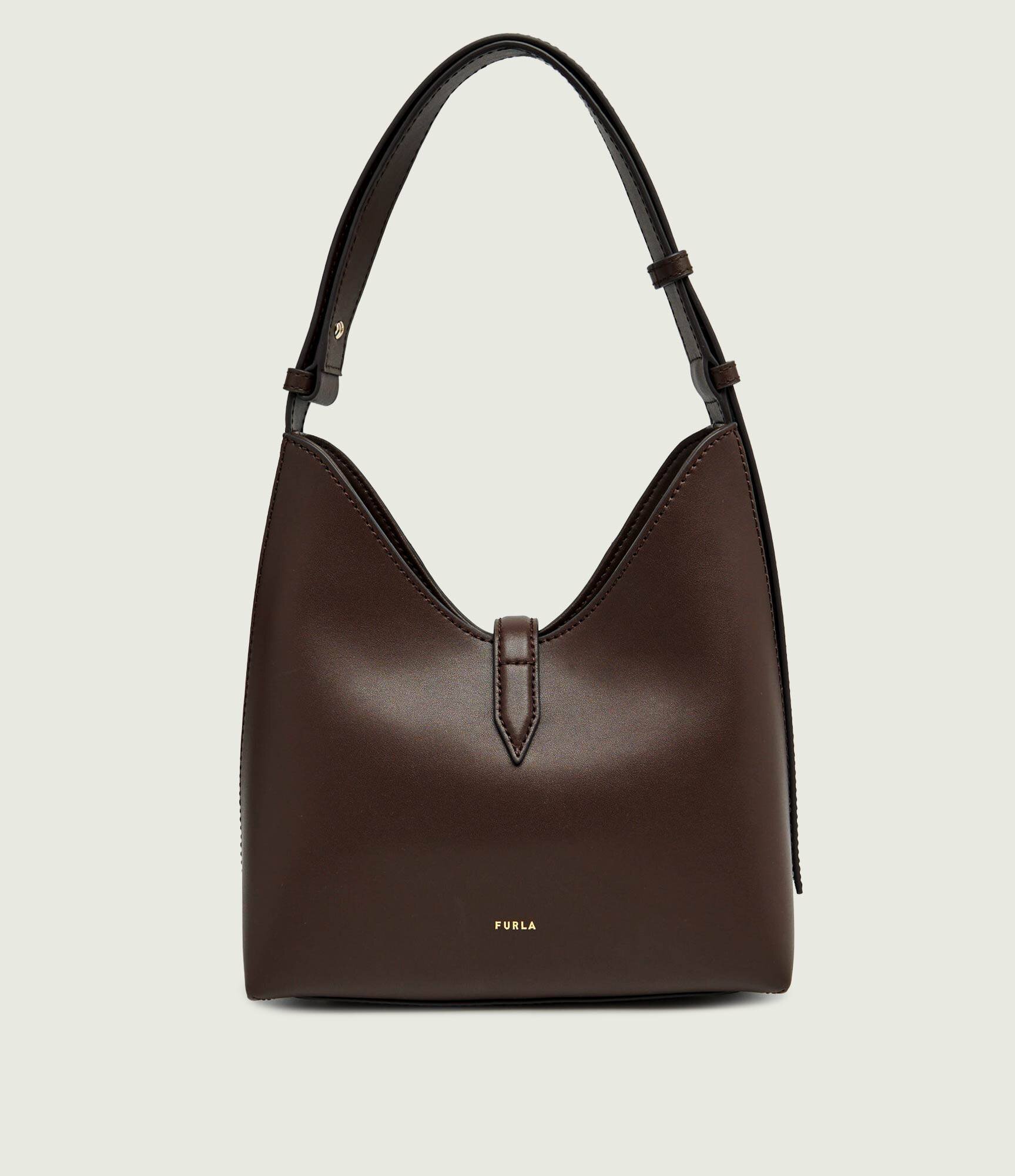 Furla De piele geantă pe umăr Goccia | piele întoarsă