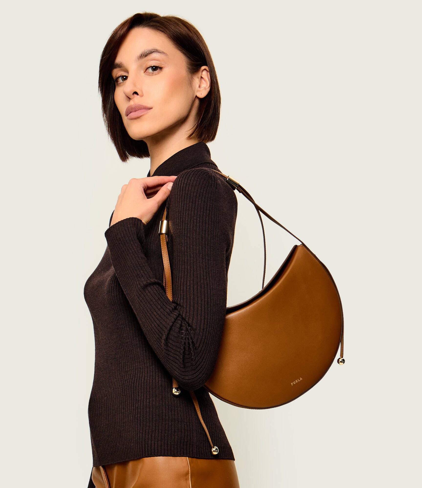 Furla De piele geantă pe umăr Moonstone