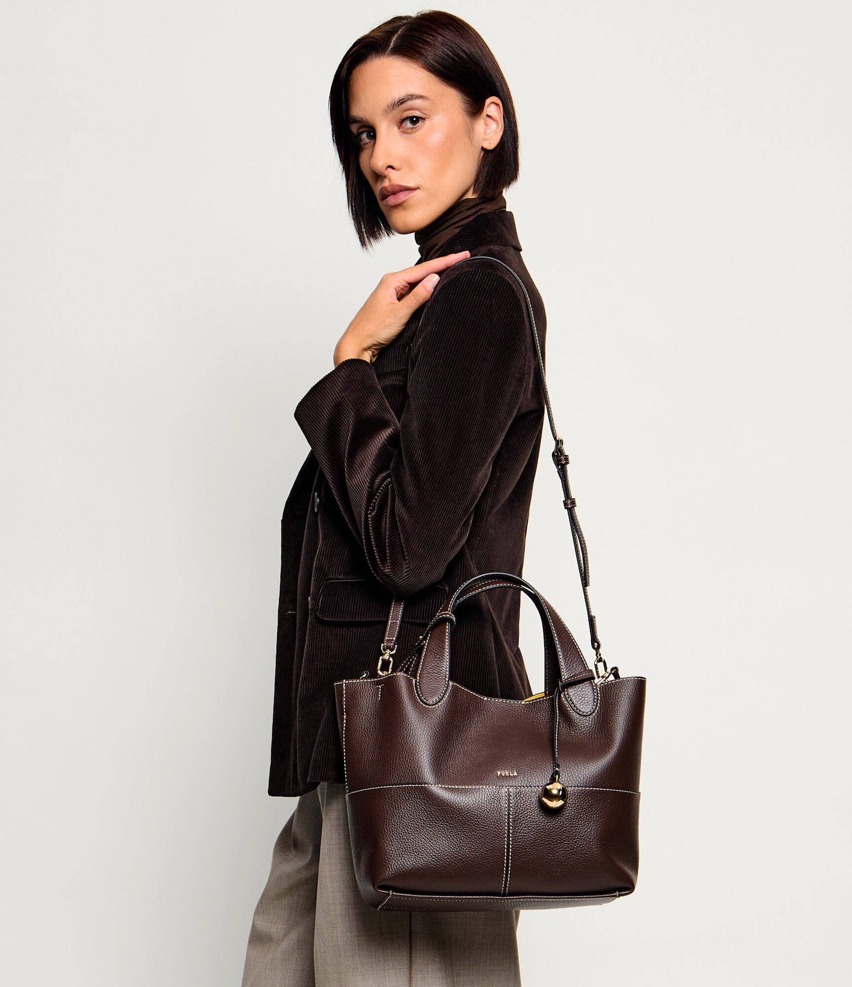 Furla De piele geantă pe umăr Primrose