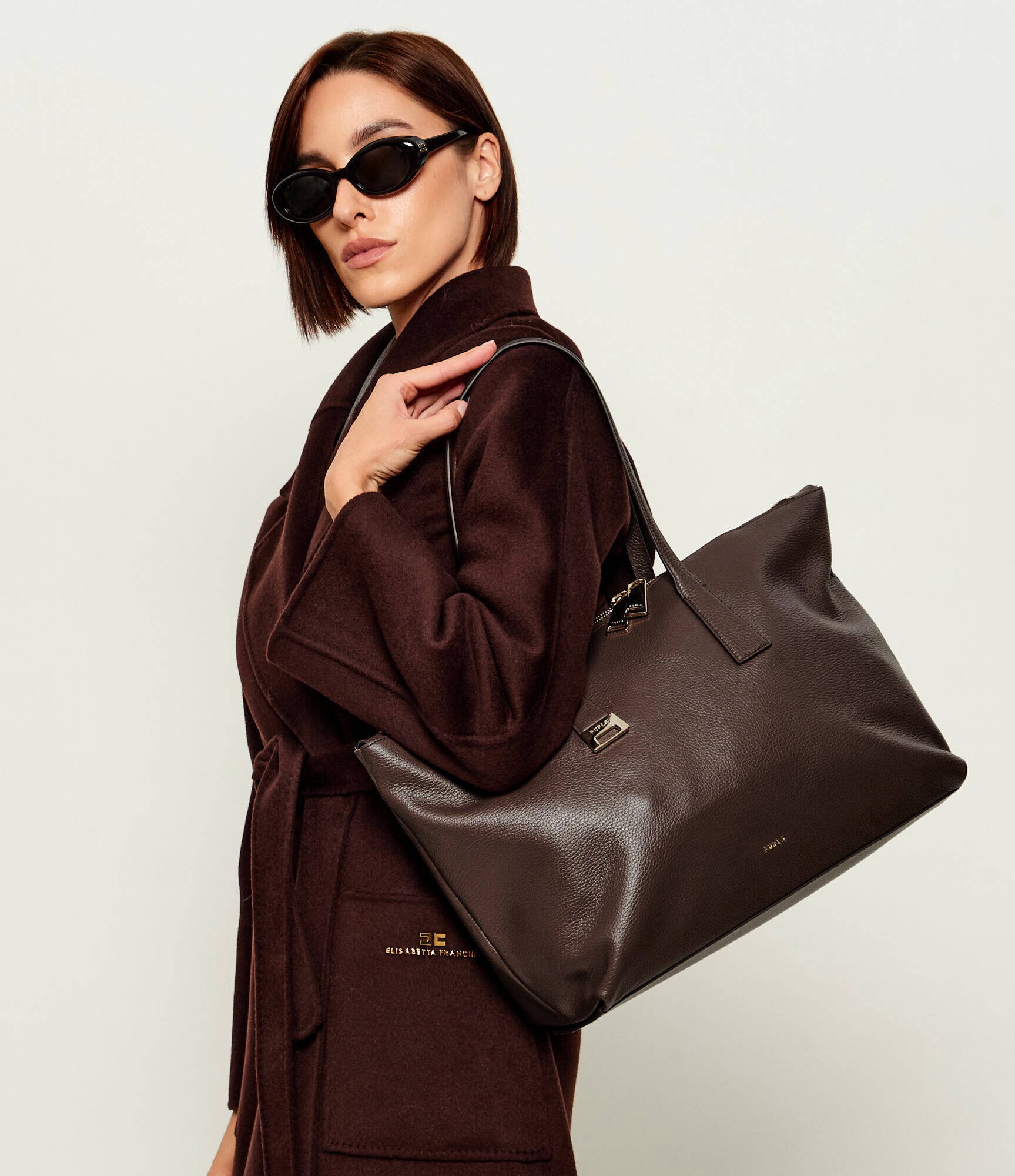 Furla De piele geantă shopper Olivia