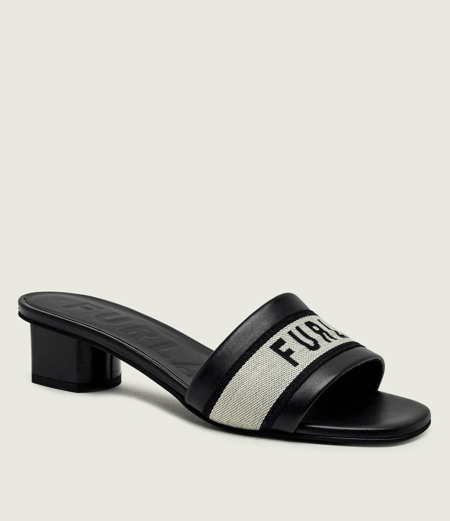 Furla De piele șlapi cu toc gros CILINDRO