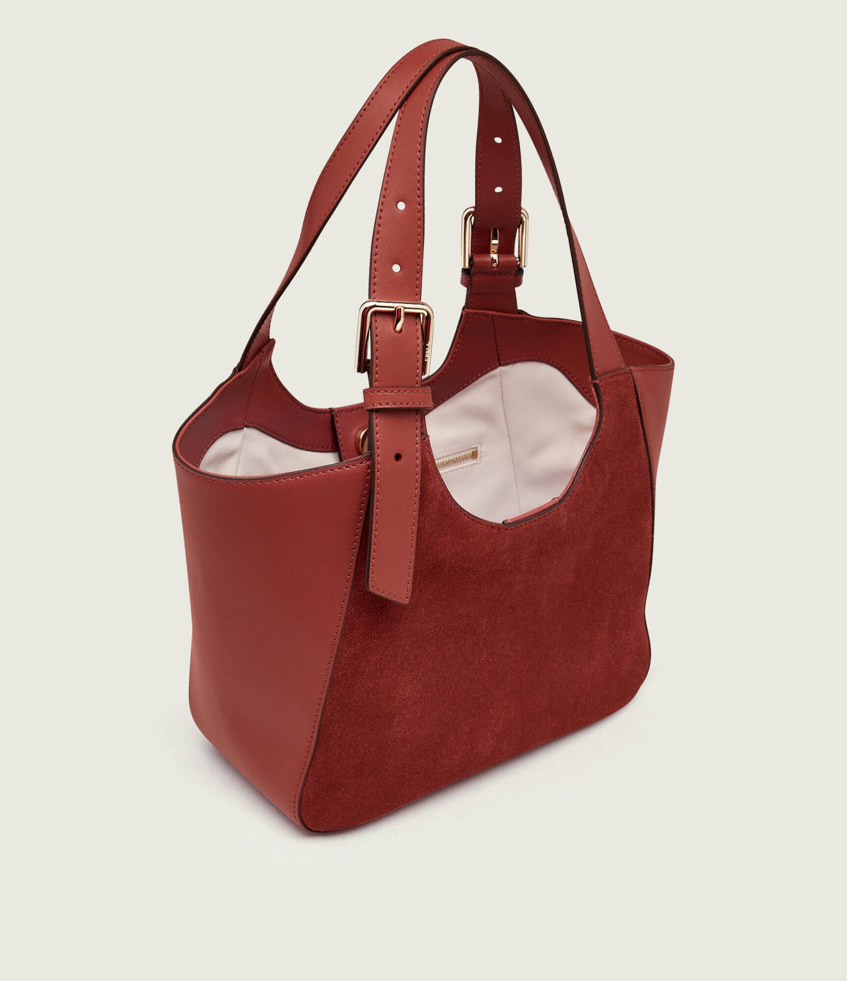 Furla Geantă pe umăr Dora S | piele întoarsă cu adaos de piele