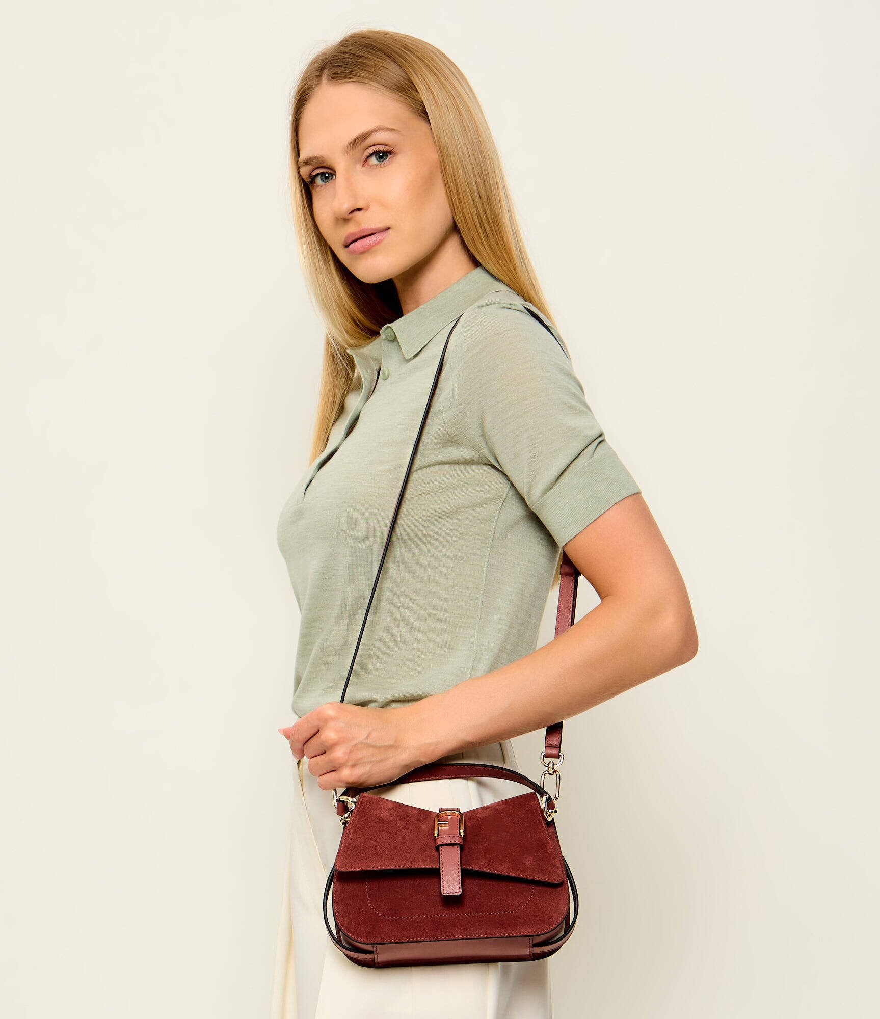 Furla Geantă pe umăr Flow Mini | piele întoarsă