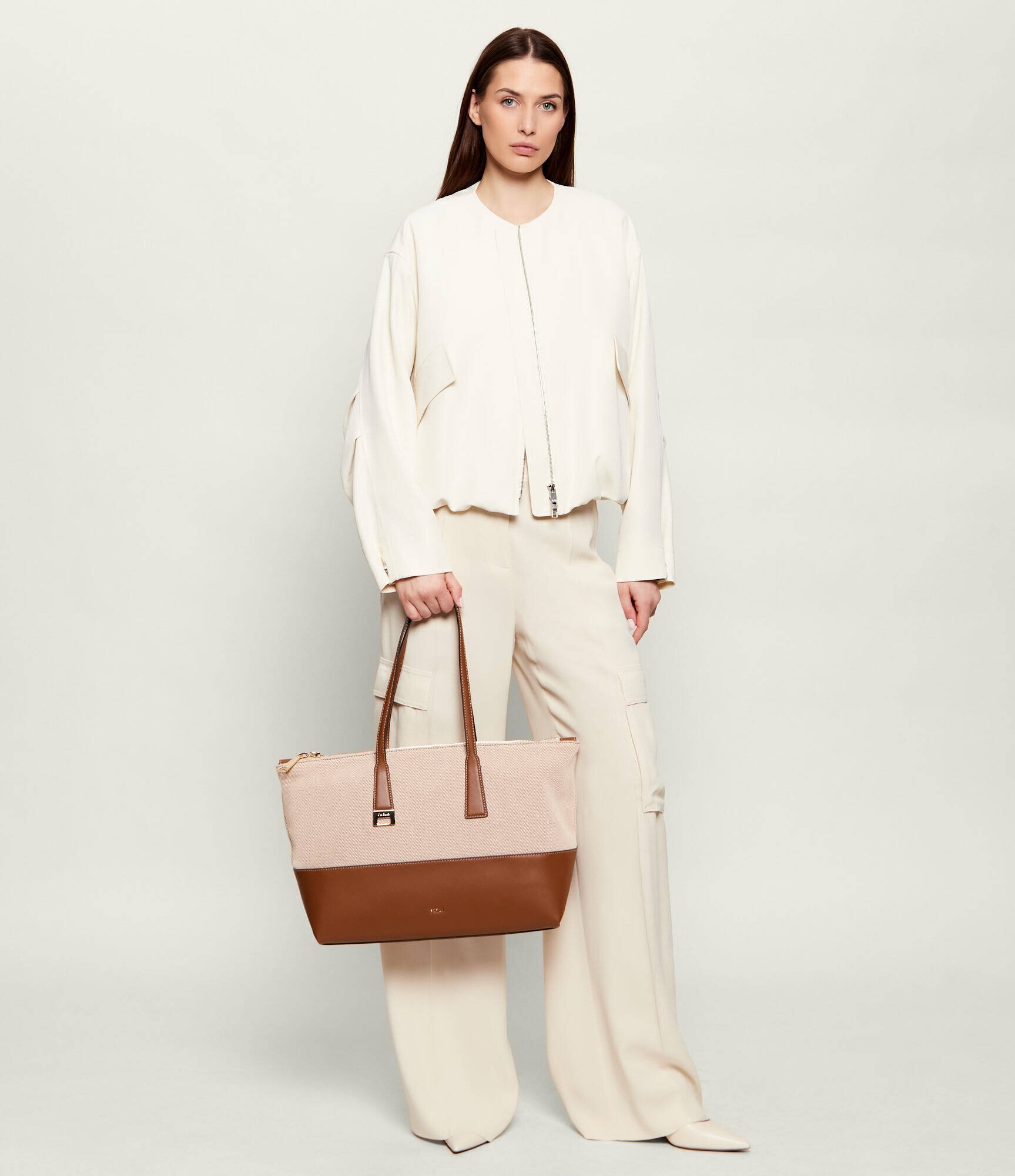 Furla Geantă shopper OLIVIA cu adaos de piele