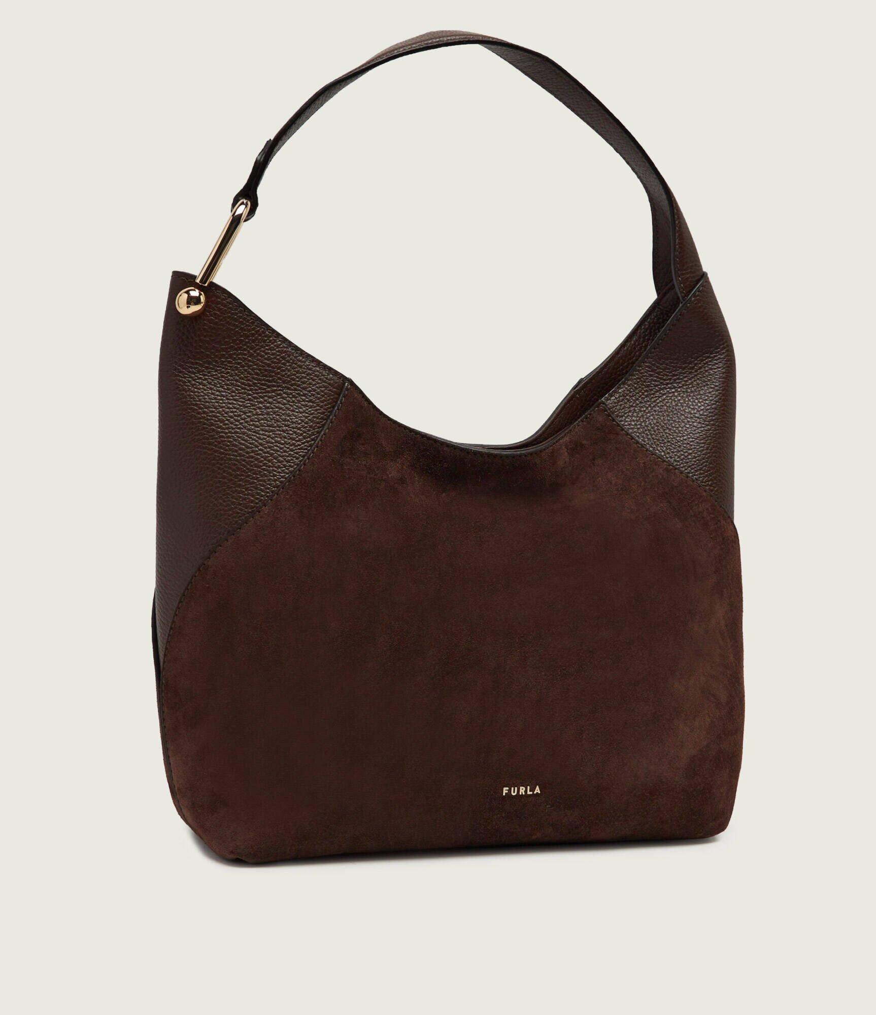 Furla Hobo Lara | piele întoarsă cu adaos de piele