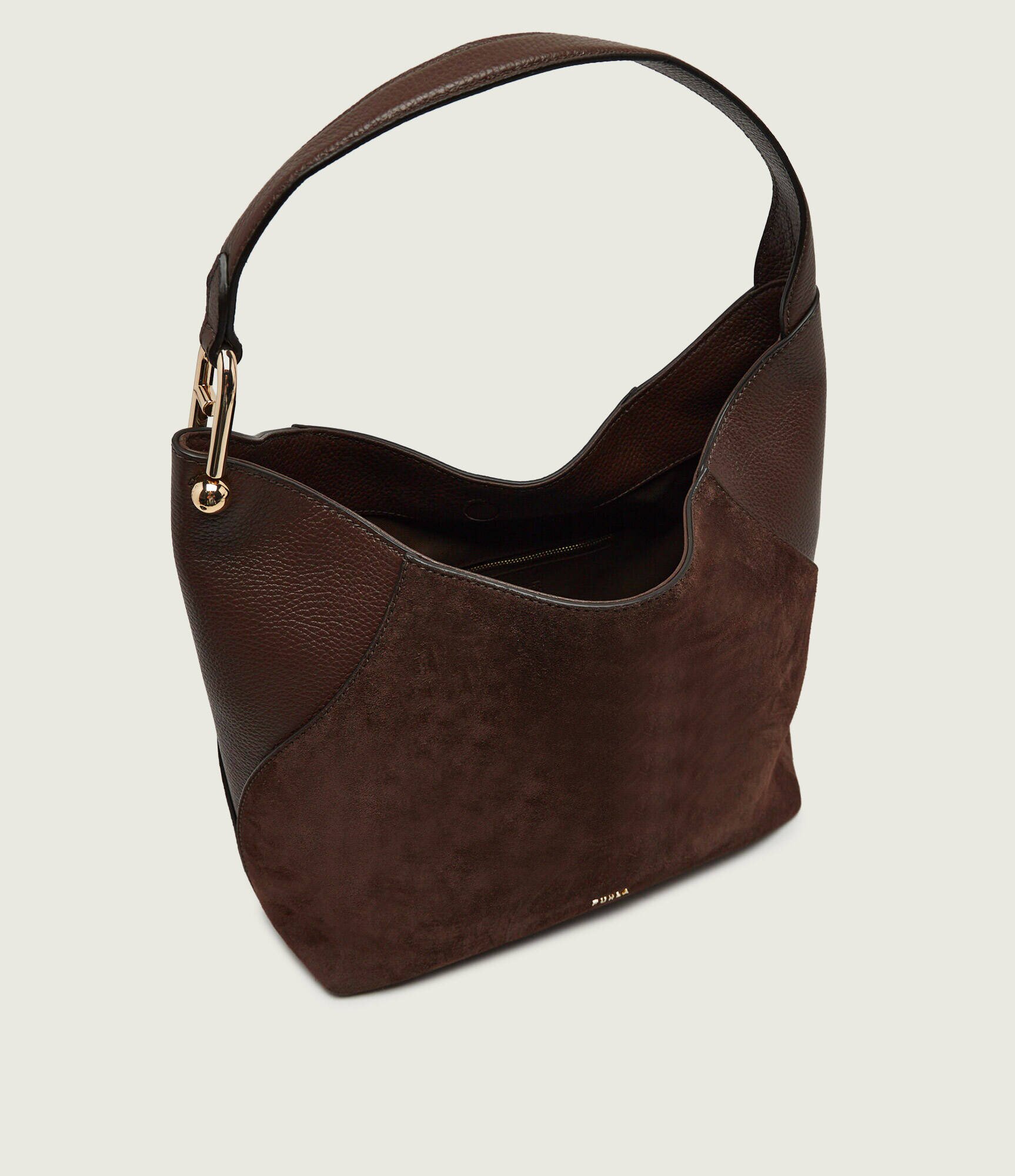 Furla Hobo Lara | piele întoarsă cu adaos de piele