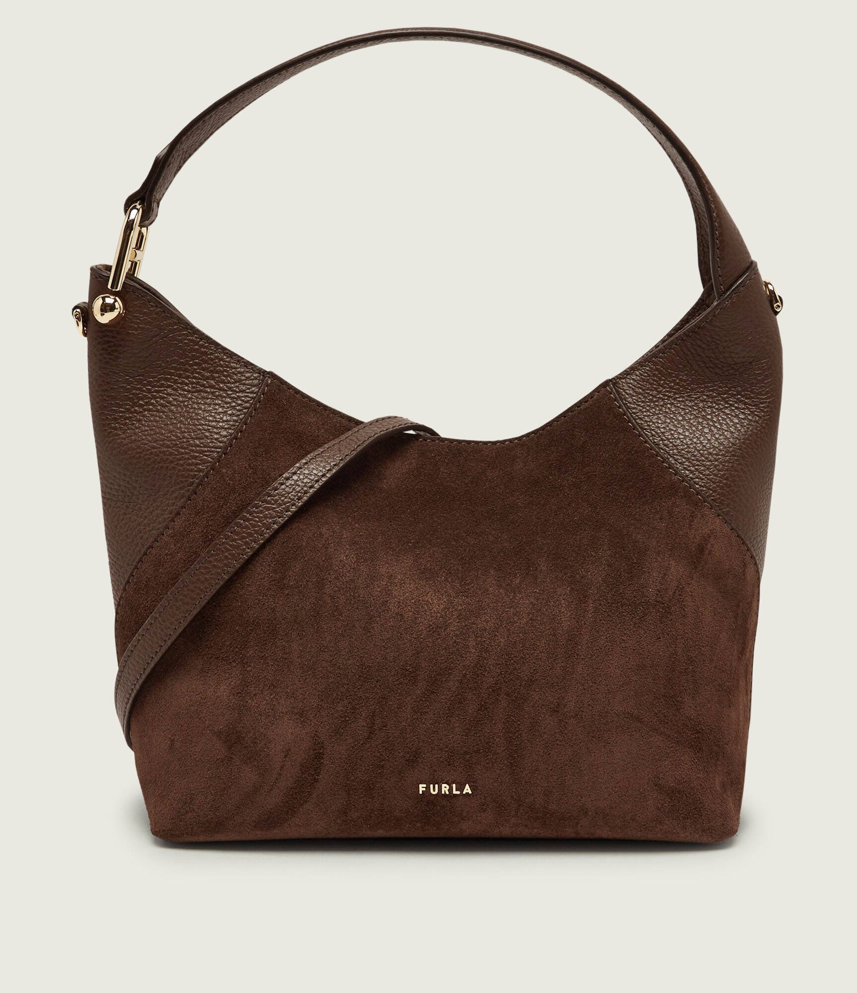 Furla Hobo Lara | piele întoarsă cu adaos de piele