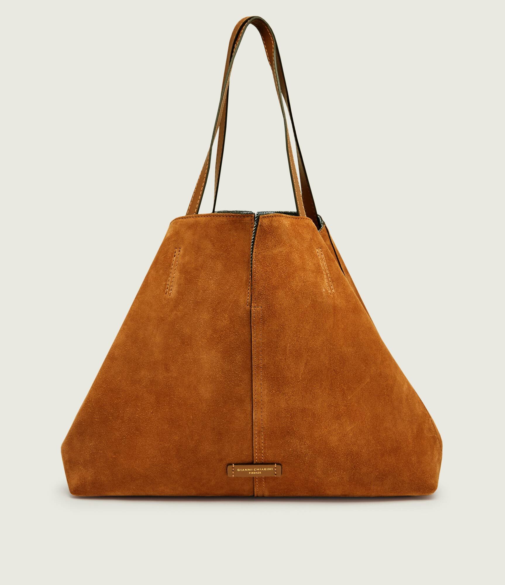 GIANNI CHIARINI De blugi geantă shopper + borsetă MAYA | piele întoarsă