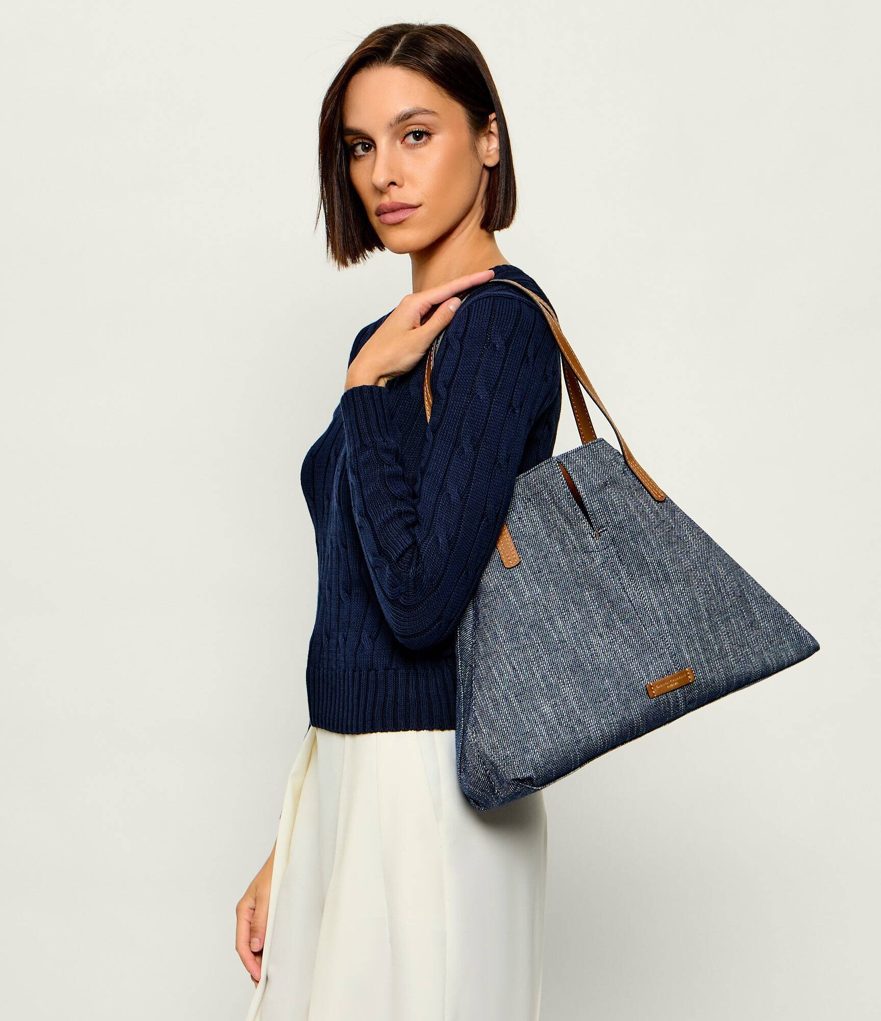 GIANNI CHIARINI De blugi geantă shopper + borsetă MAYA | piele întoarsă