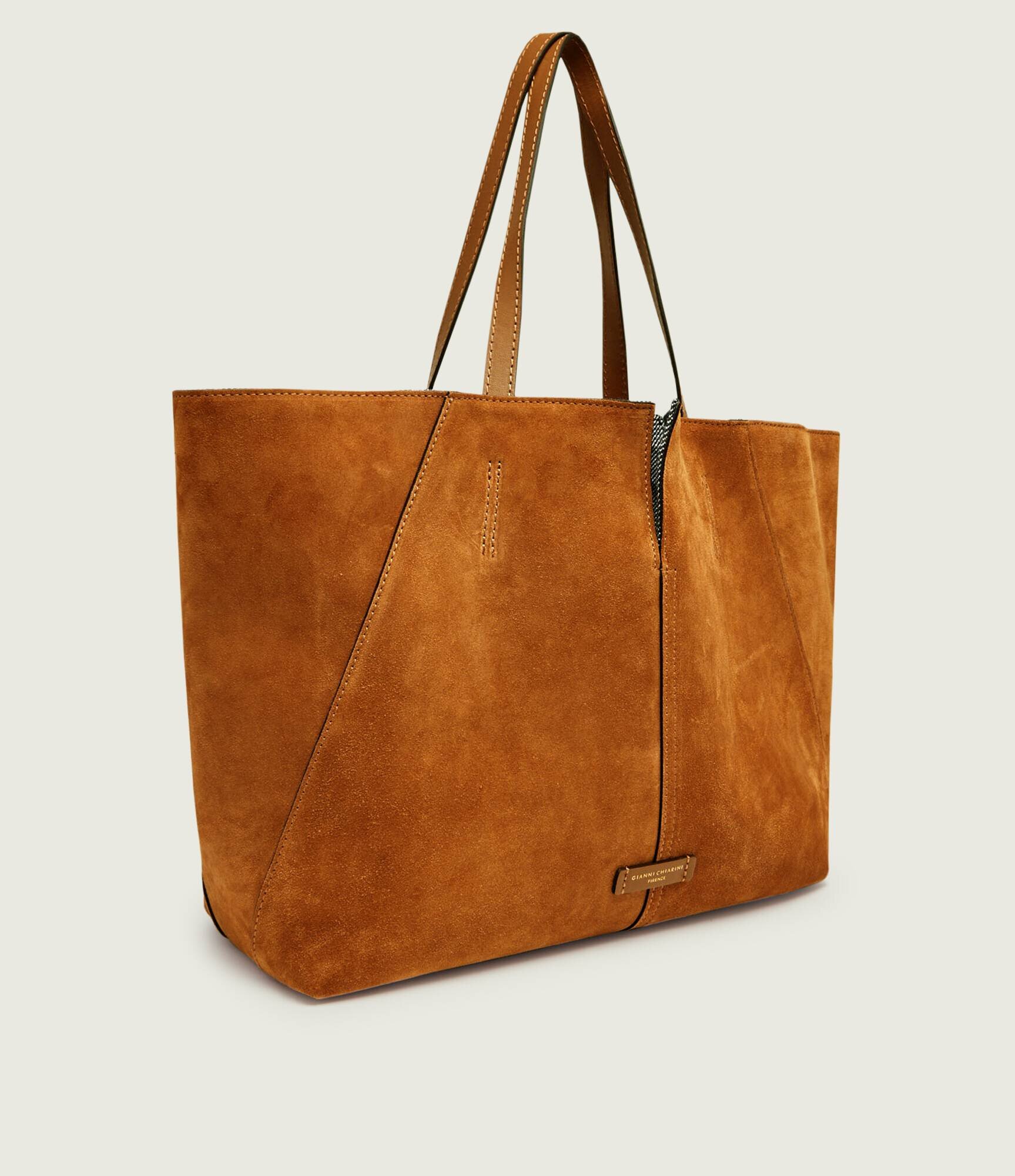 GIANNI CHIARINI De blugi geantă shopper + borsetă MAYA | piele întoarsă